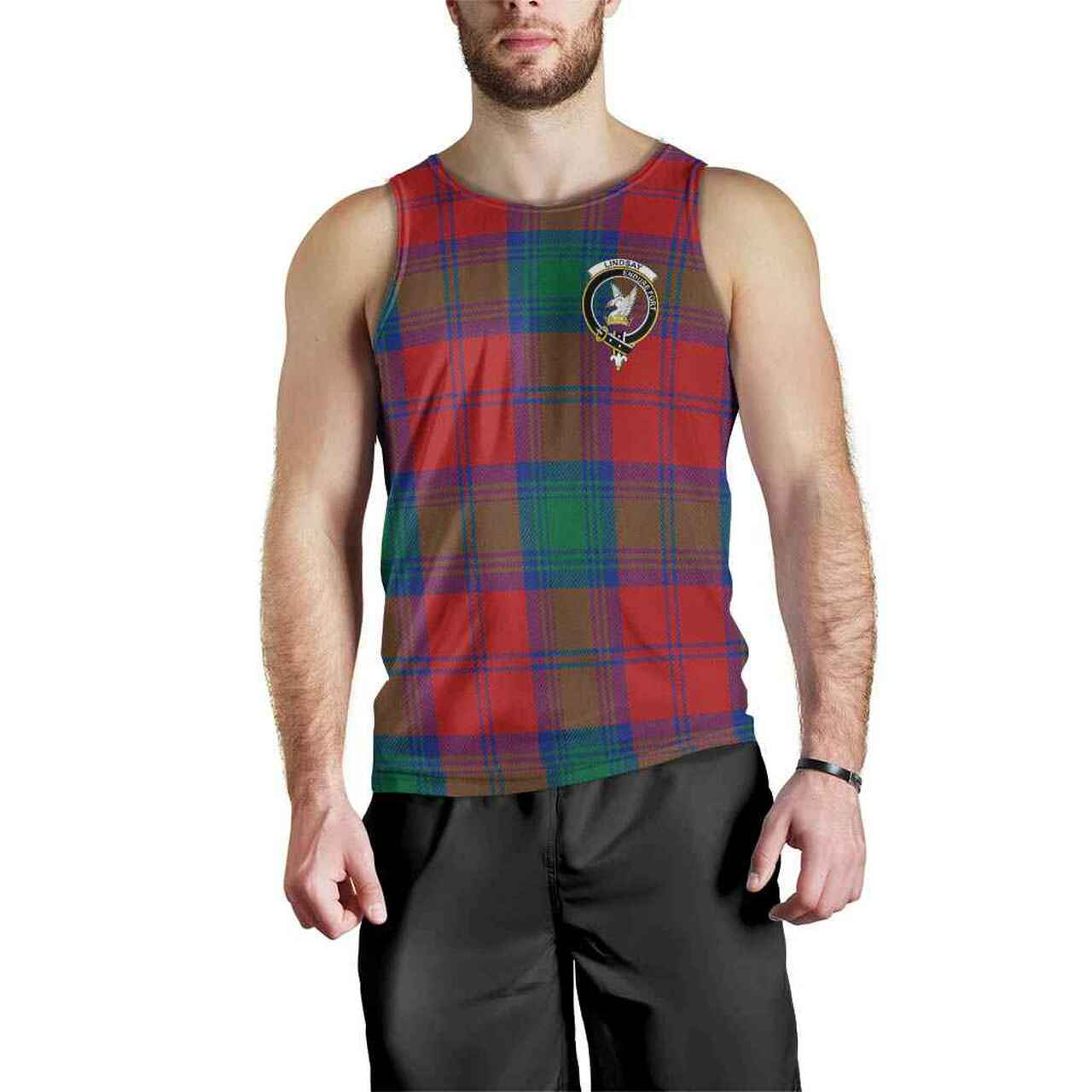 Lindsay Tartan Crest Men Tank Top