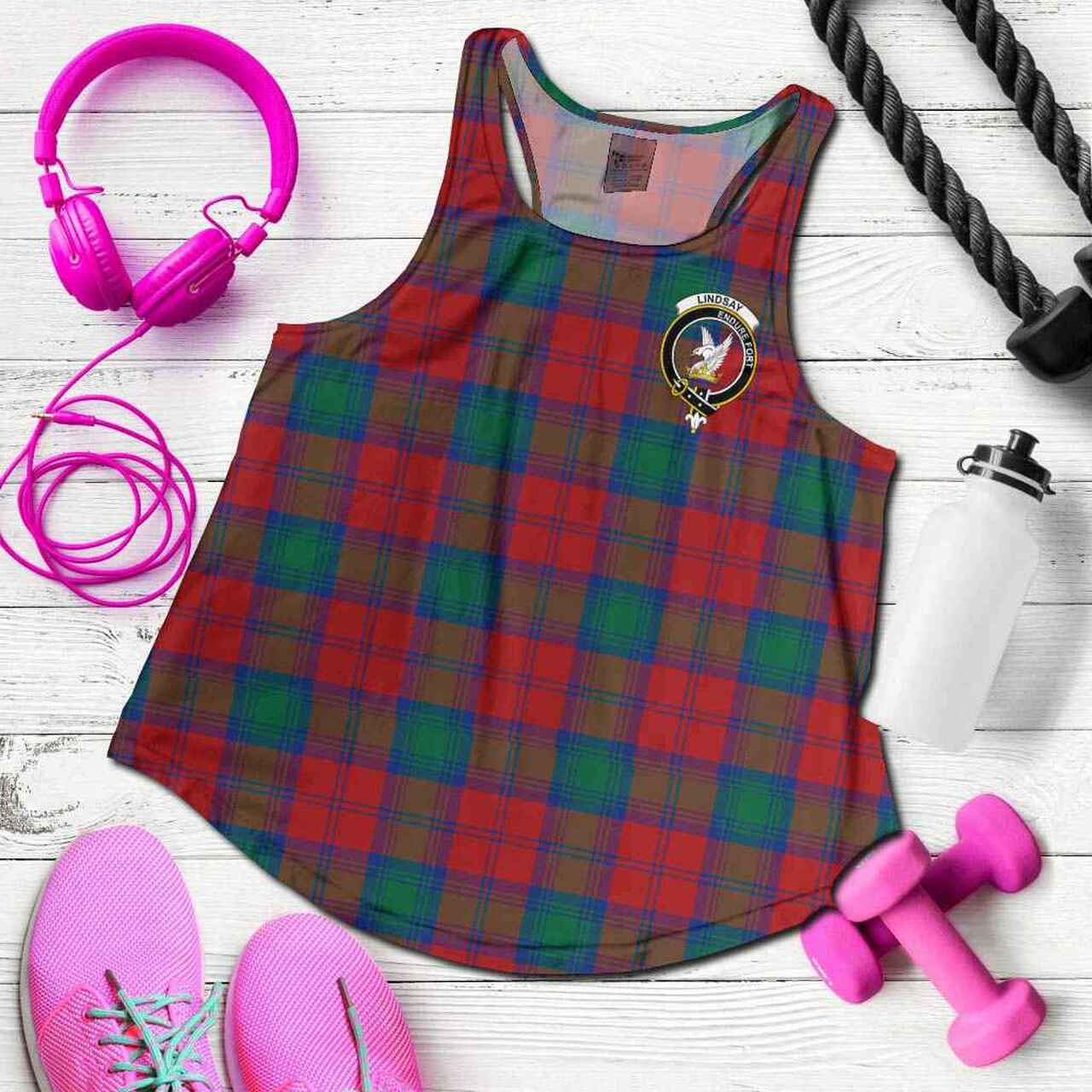 Lindsay Tartan Crest Women Racerback Tank