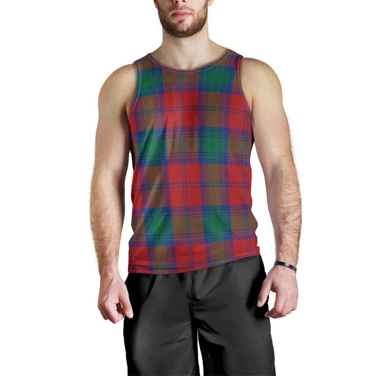 Lindsay Modern Tartan Plaid Men Tank Top