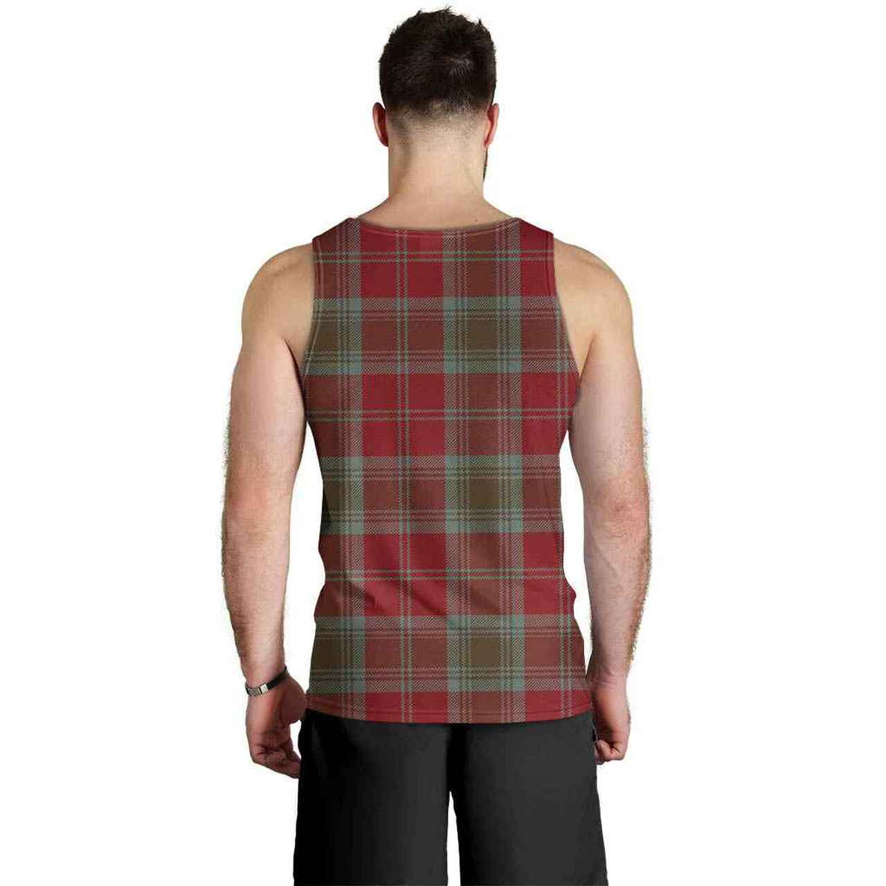 Lindsay Weathered Tartan Plaid Men Tank Top