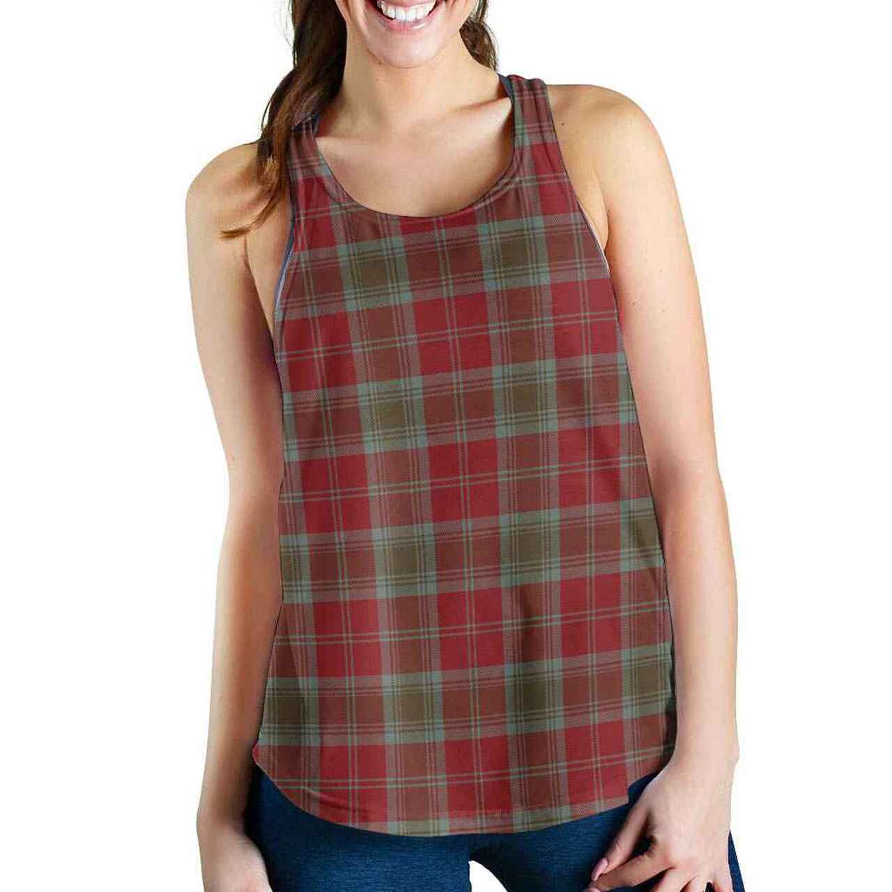 Lindsay Weathered Tartan Plaid Women Racerback Tank