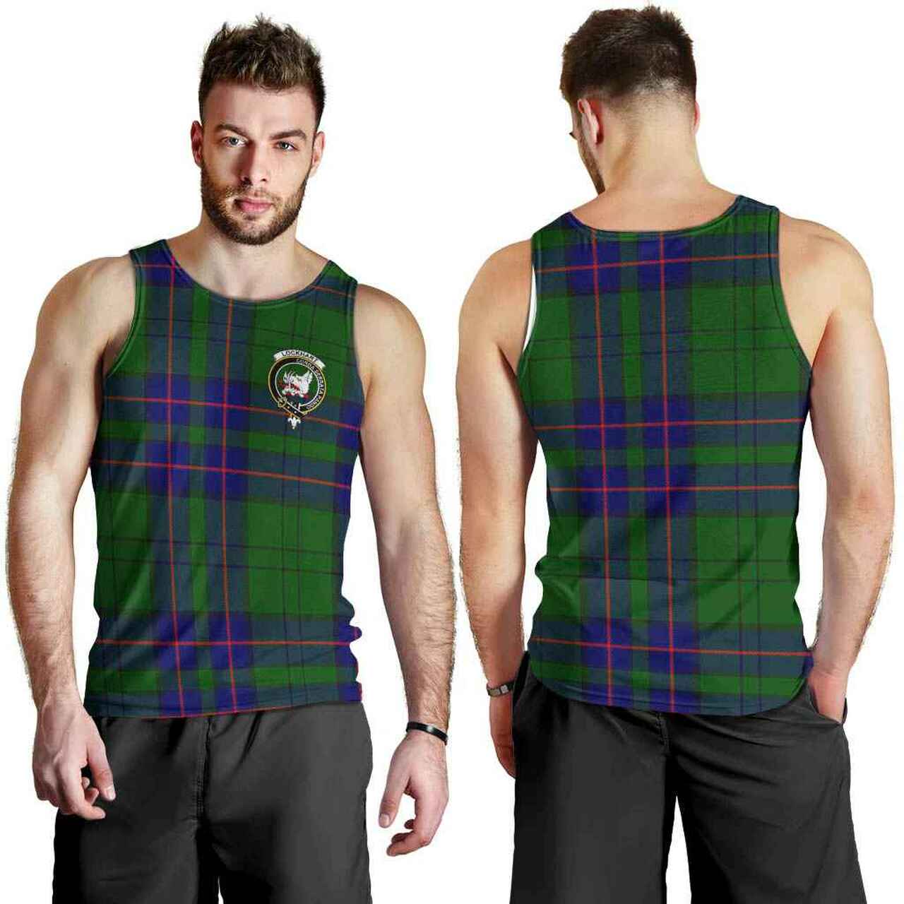 Lockhart Tartan Crest Men Tank Top