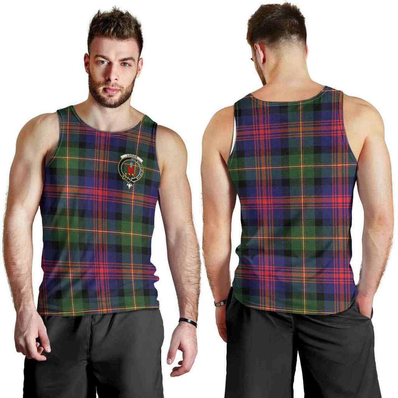 Logan Tartan Crest Men Tank Top