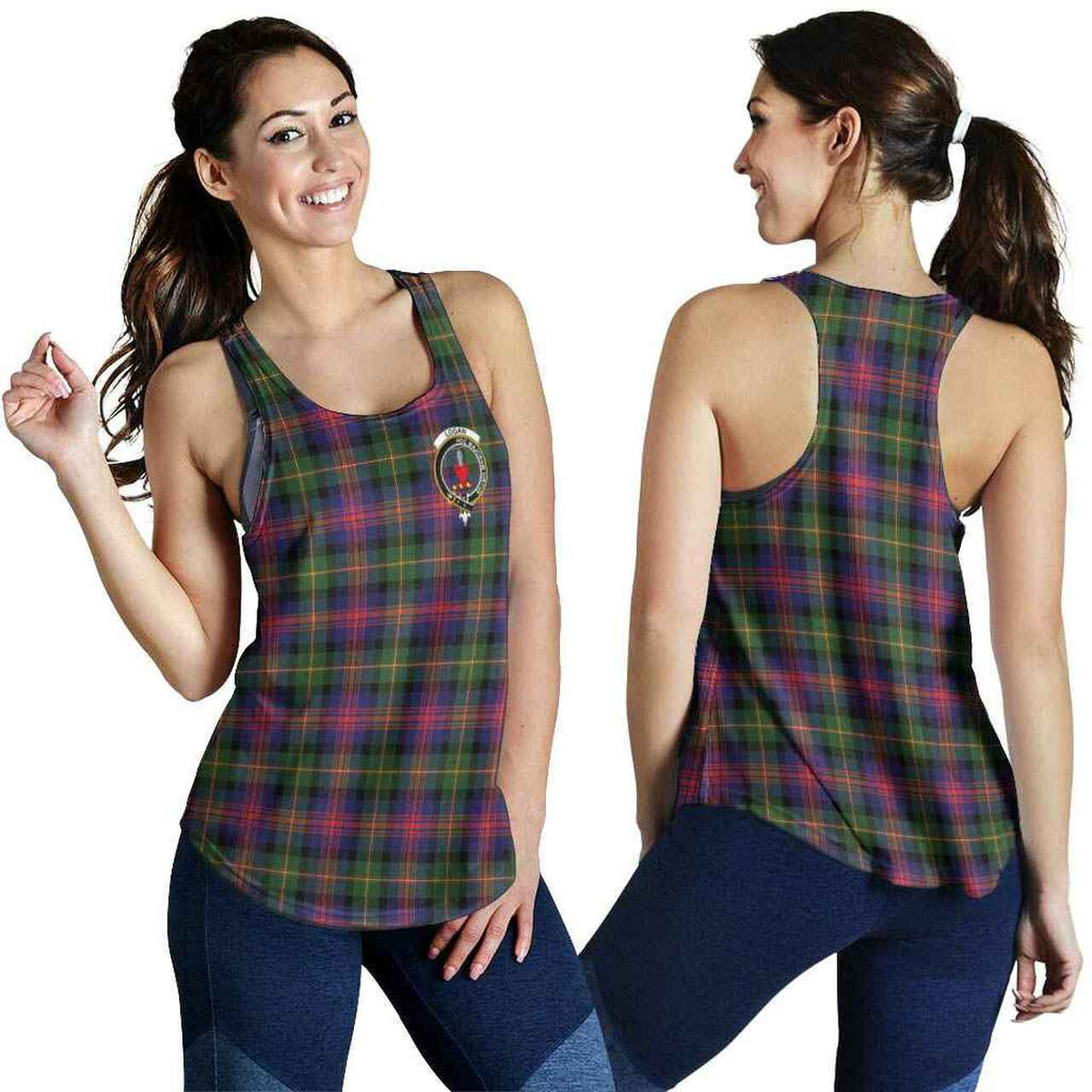 Logan Tartan Crest Women Racerback Tank