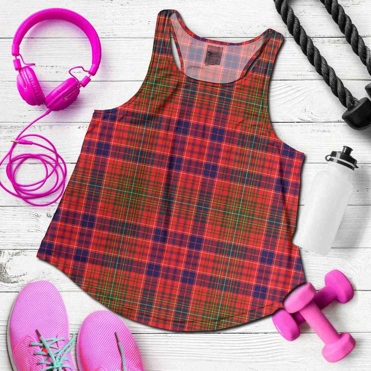 Lumsden Modern Tartan Plaid Women Racerback Tank