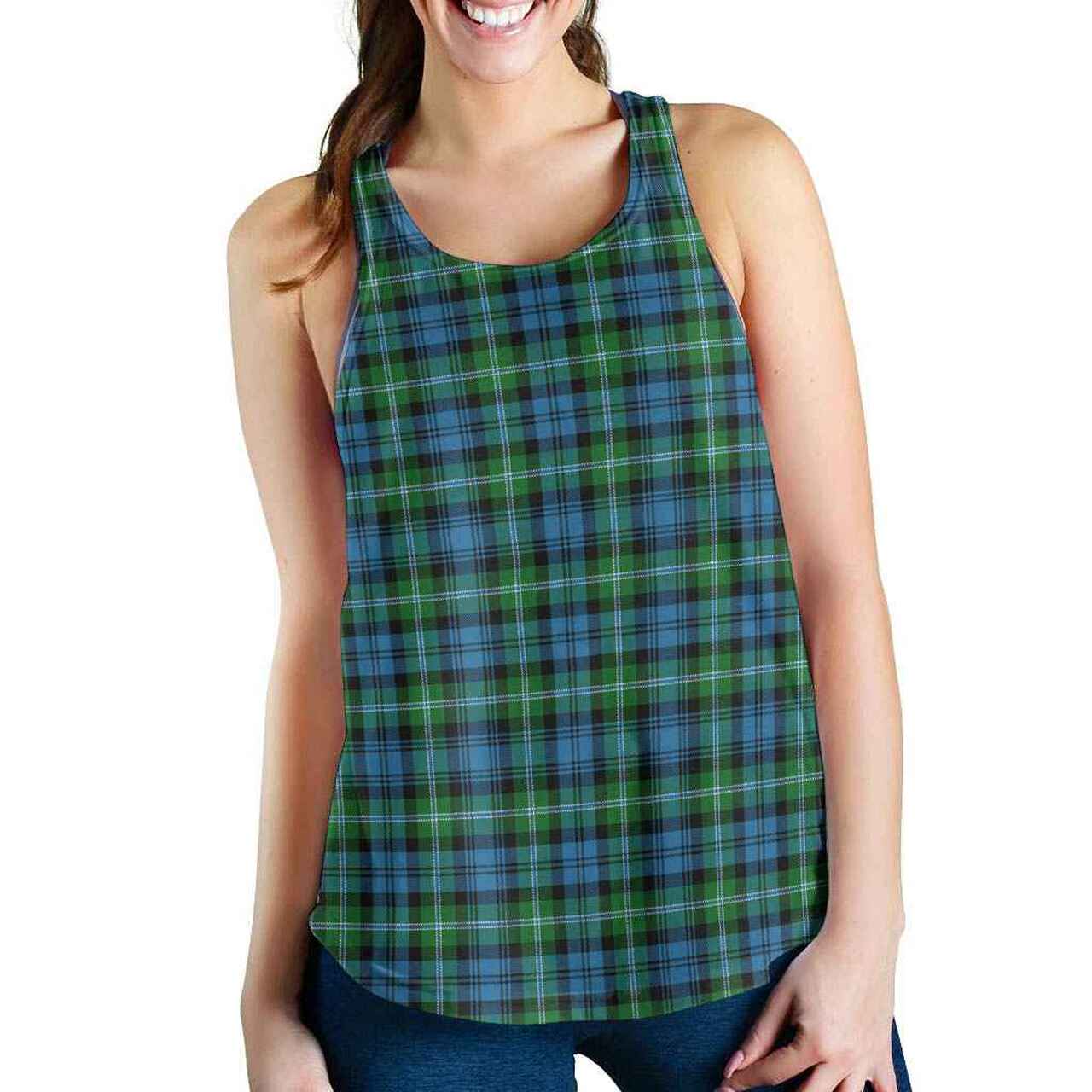 Lyon Tartan Plaid Women Racerback Tank