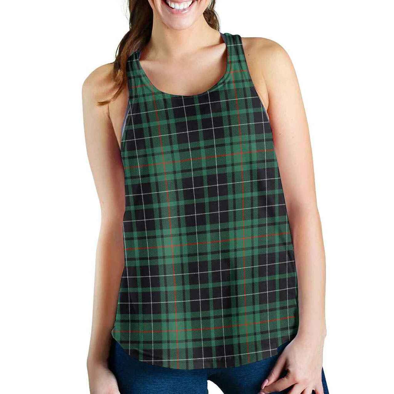 MacAulay Hunting Ancient Tartan Plaid Women Racerback Tank