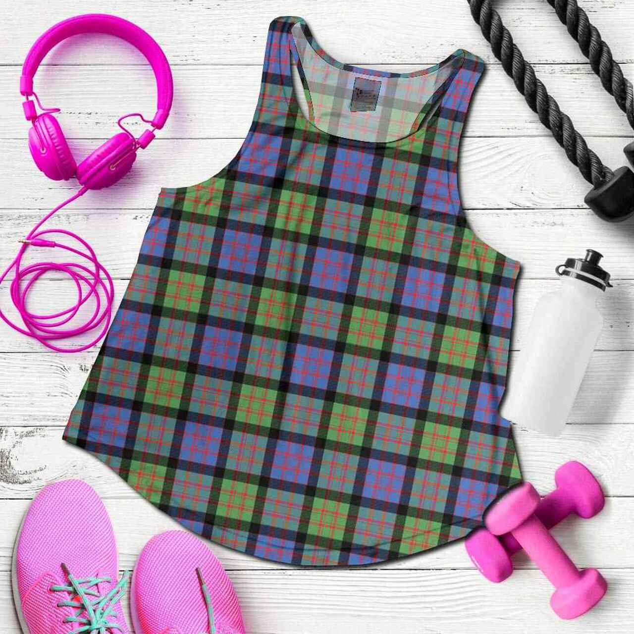 MacDonald Ancient Tartan Plaid Women Racerback Tank