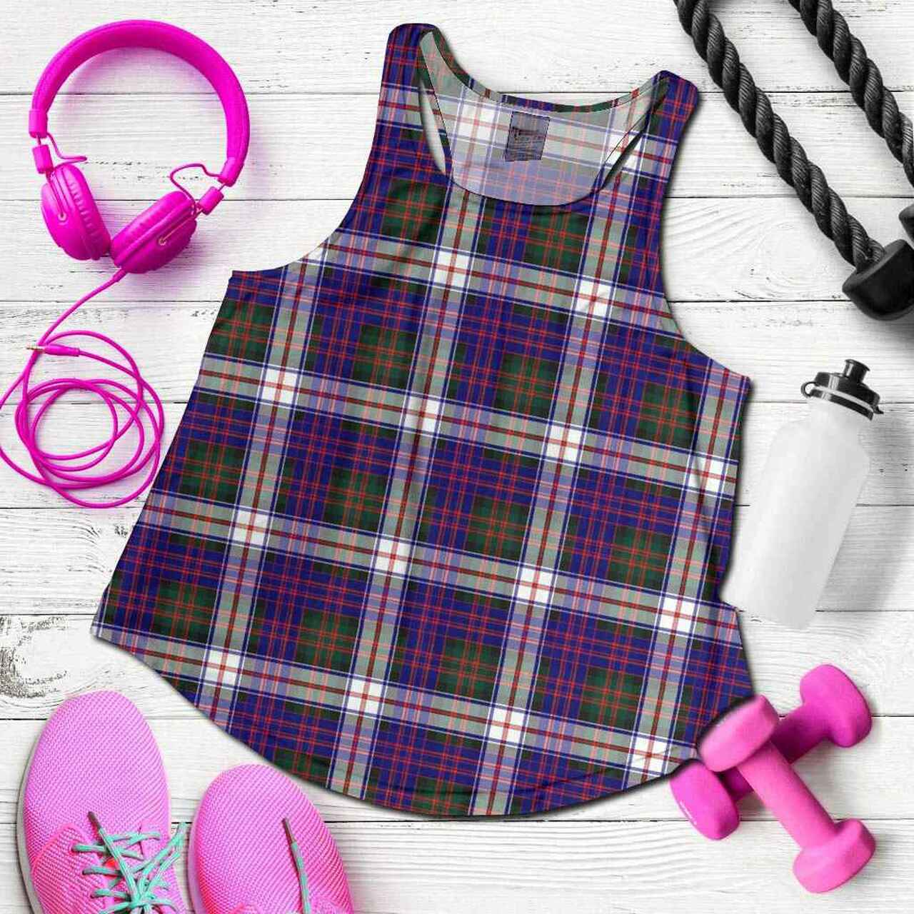 MacDonald Dress Modern Tartan Plaid Women Racerback Tank