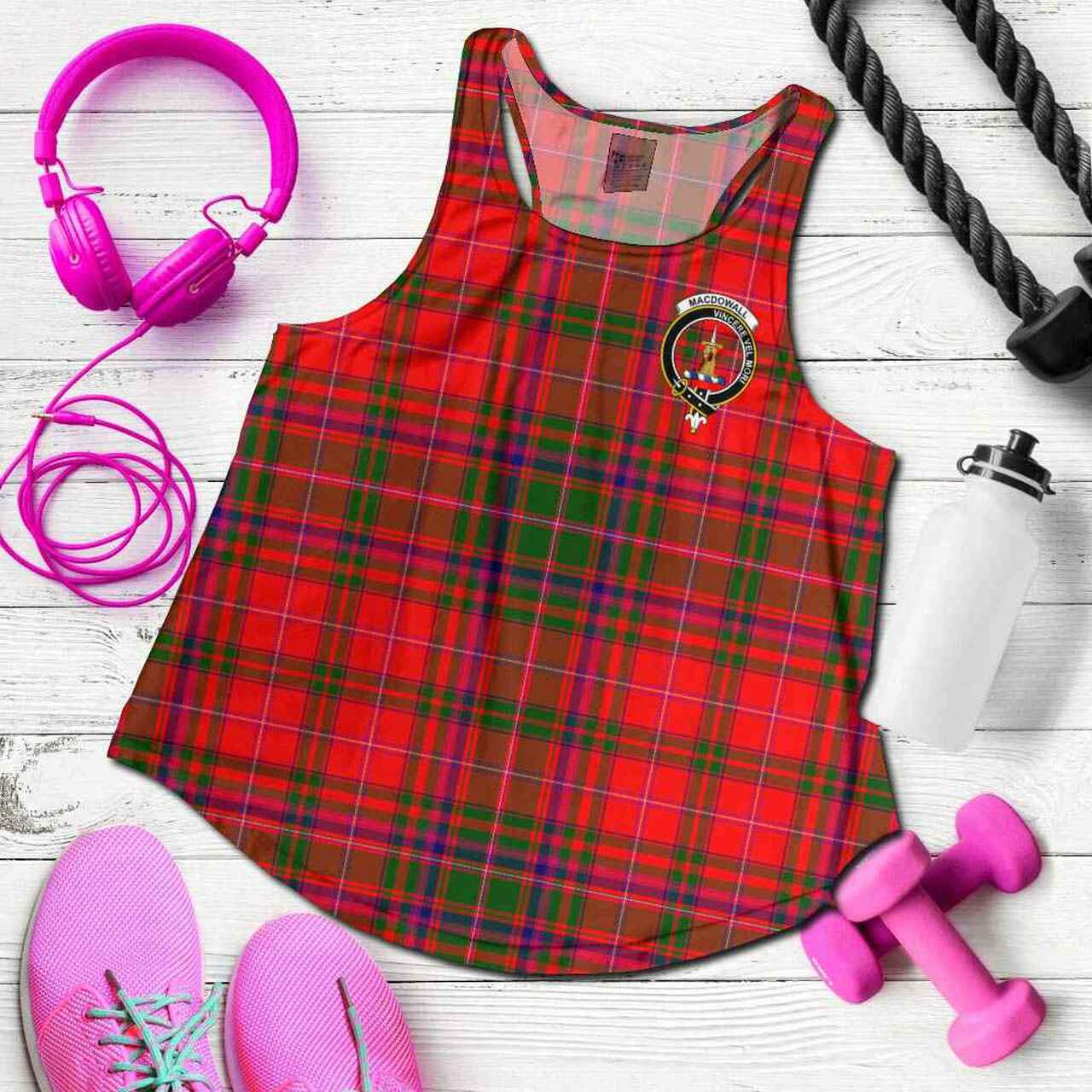 MacDowall (of Garthland) Tartan Crest Women Racerback Tank