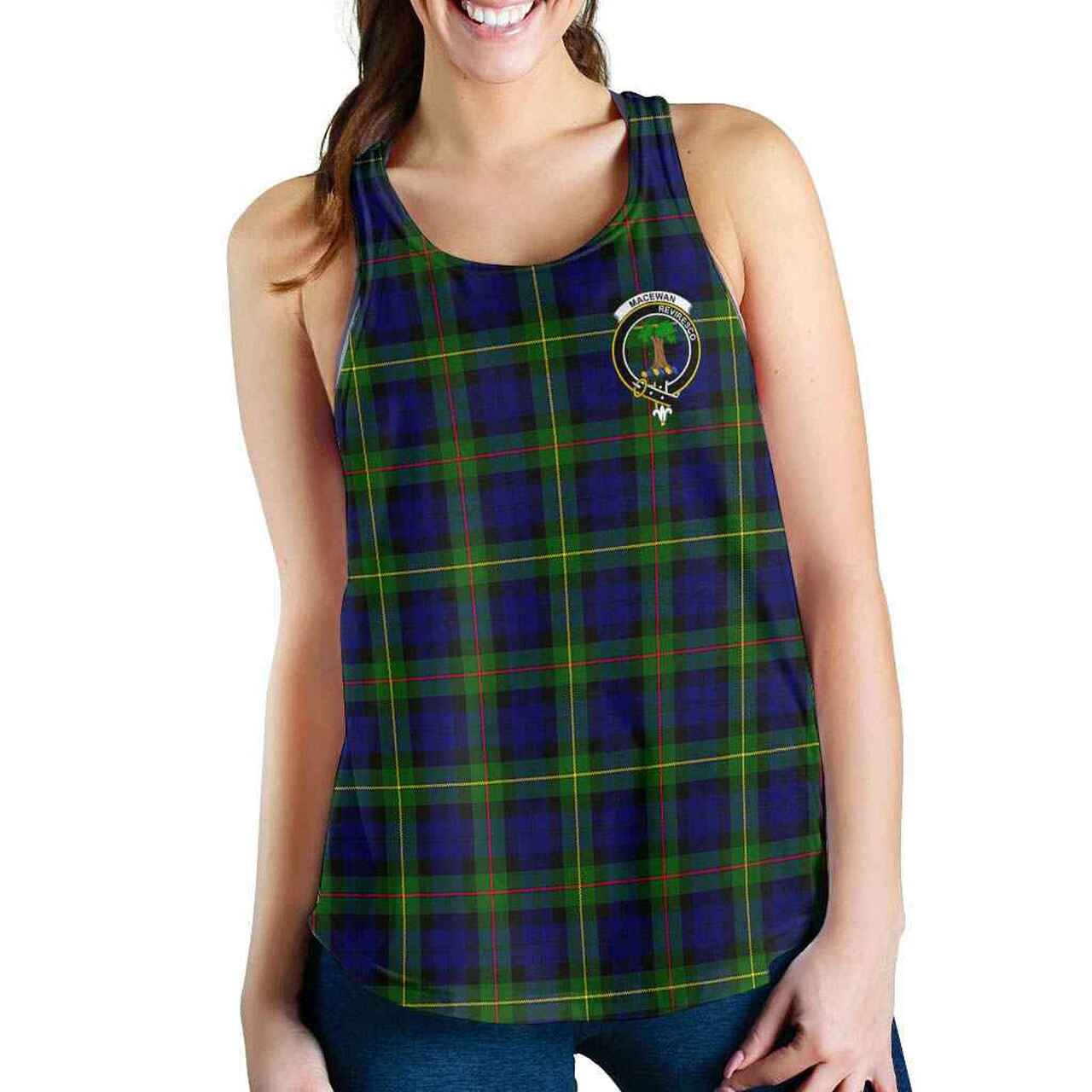 MacEwen Tartan Crest Women Racerback Tank