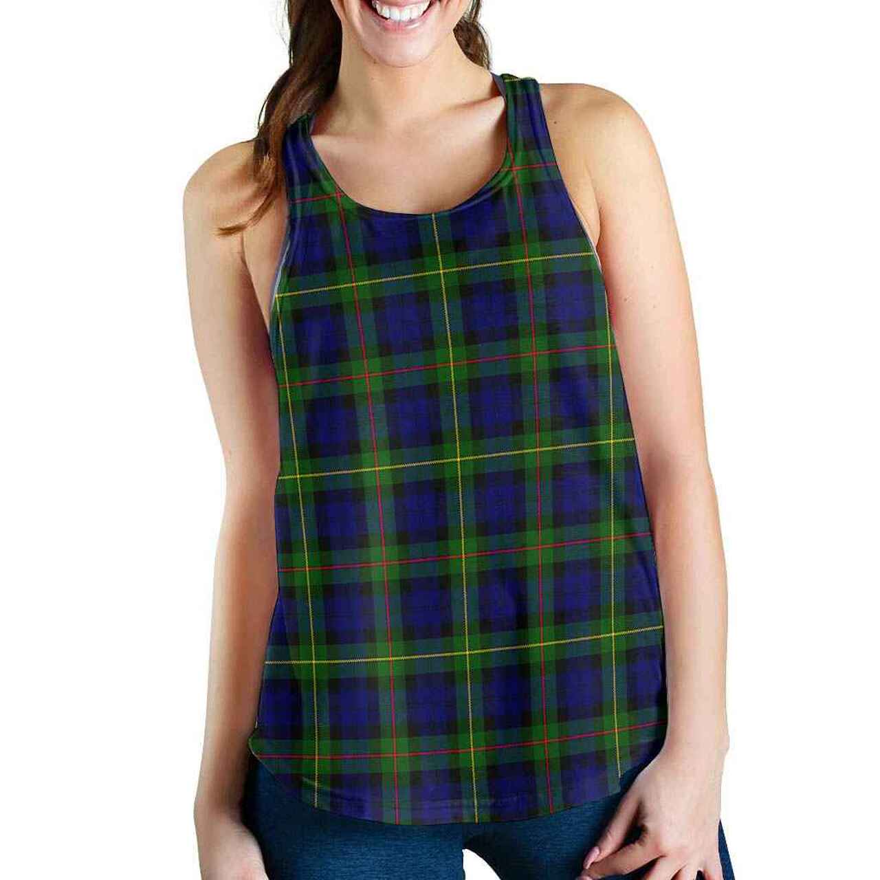 MacEwen Modern Tartan Plaid Women Racerback Tank