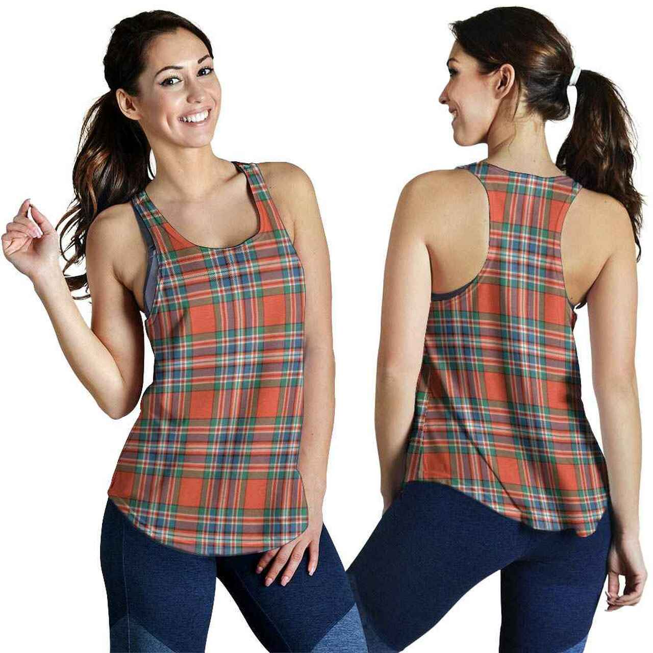 MacFarlane Ancient Tartan Plaid Women Racerback Tank