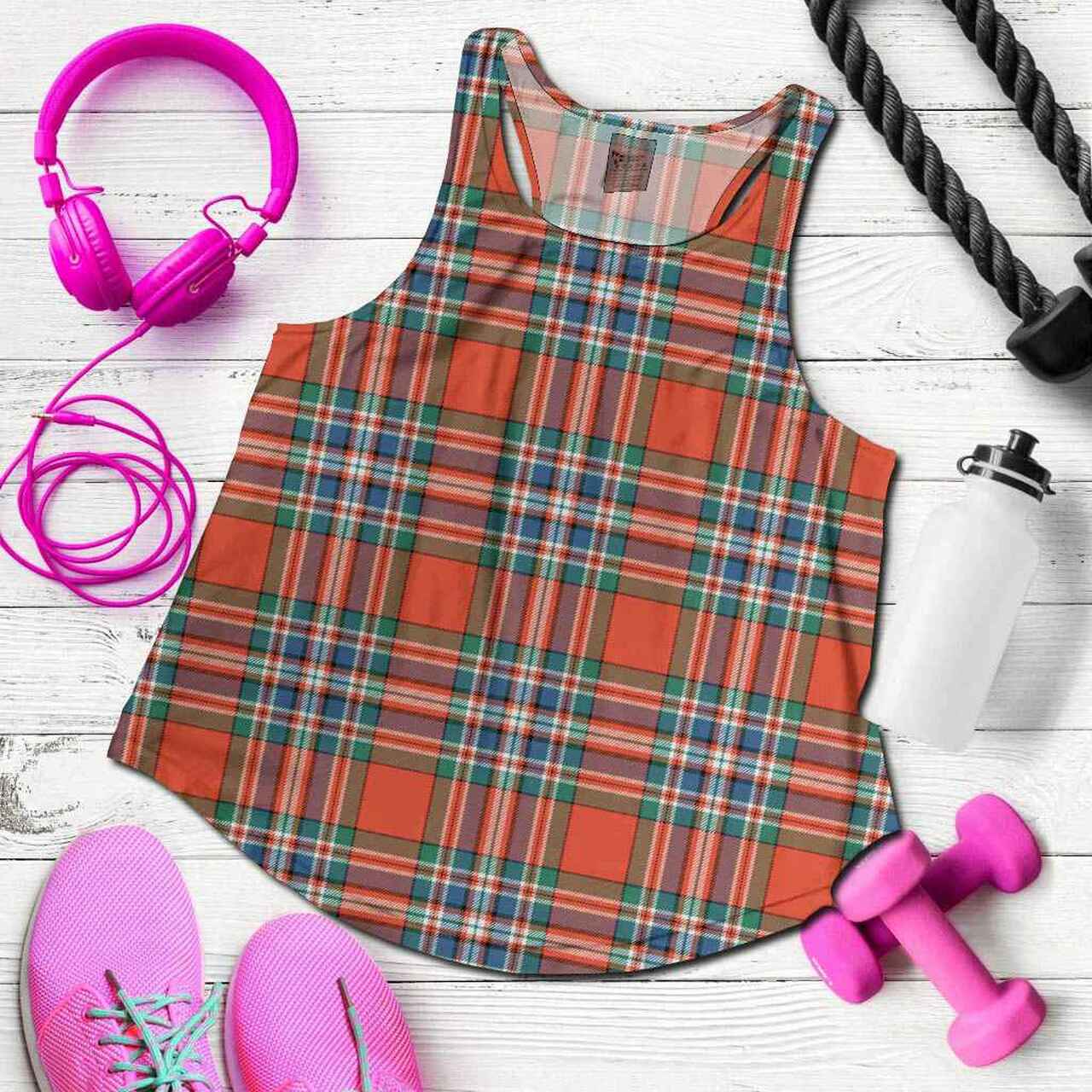 MacFarlane Ancient Tartan Plaid Women Racerback Tank