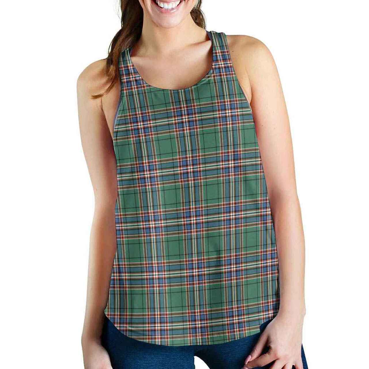 MacFarlane Hunting Ancient Tartan Plaid Women Racerback Tank