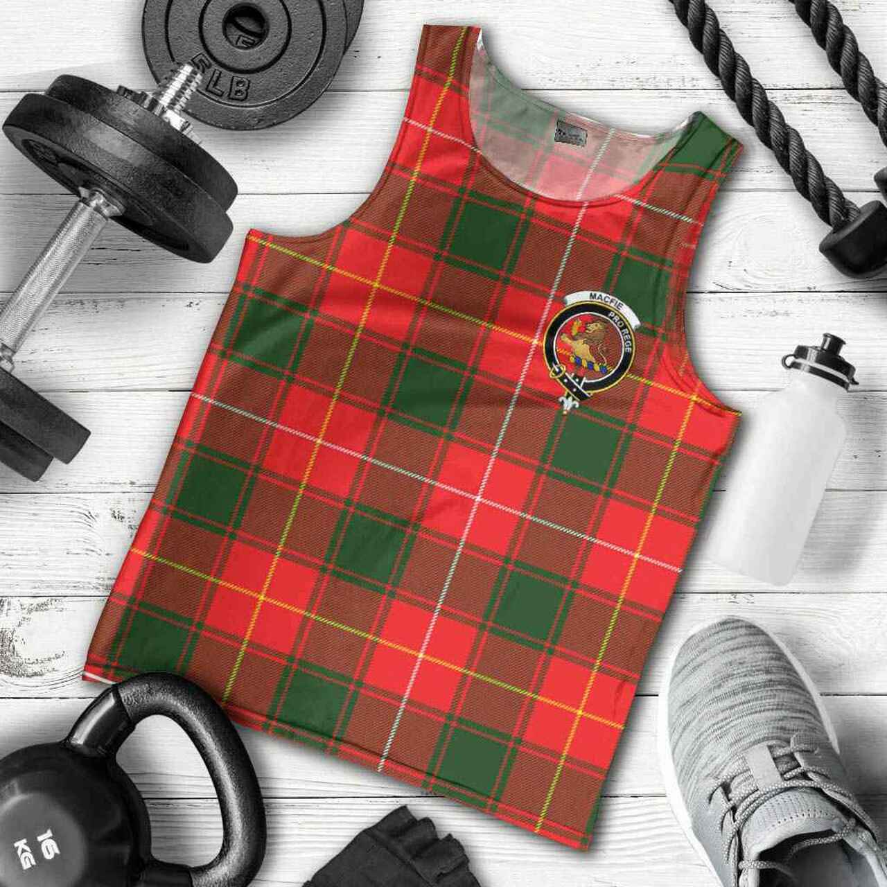 MacFie (of Dreghorn) Tartan Crest Men Tank Top