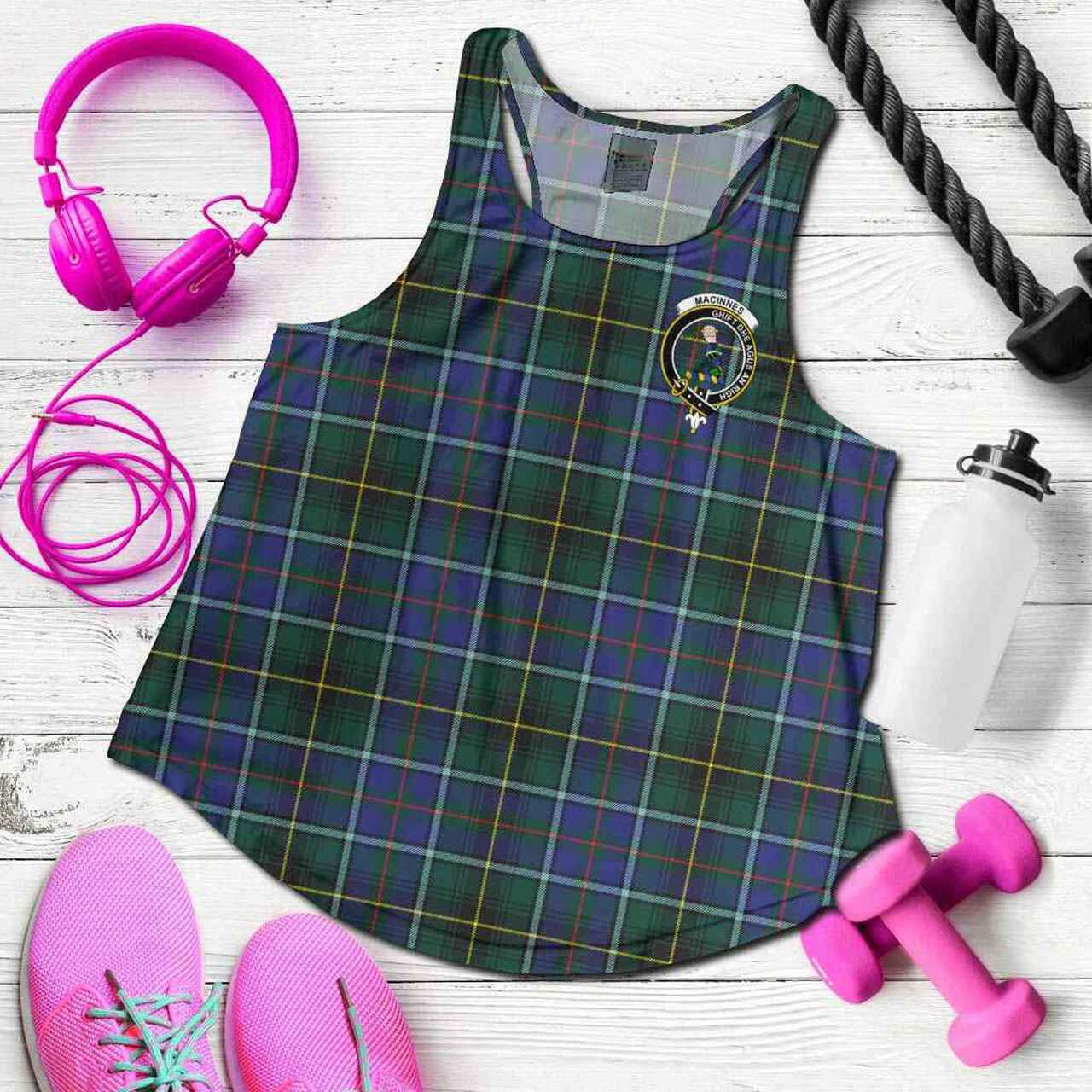 MacInnes Tartan Crest Women Racerback Tank