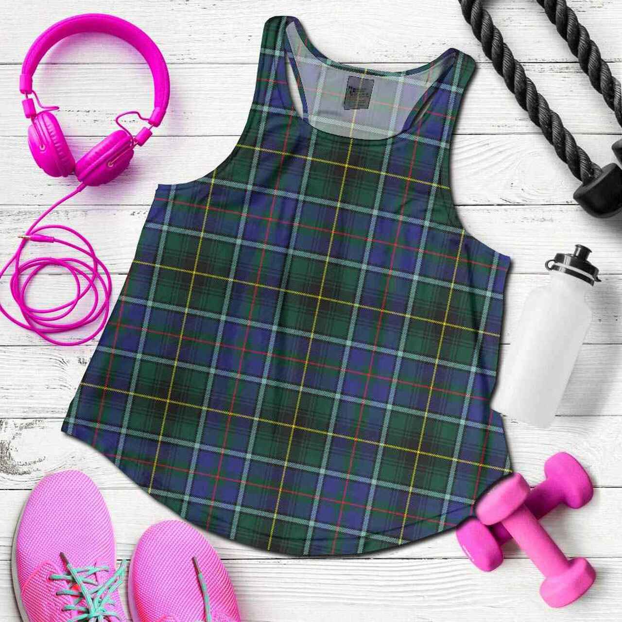 MacInnes Modern Tartan Plaid Women Racerback Tank