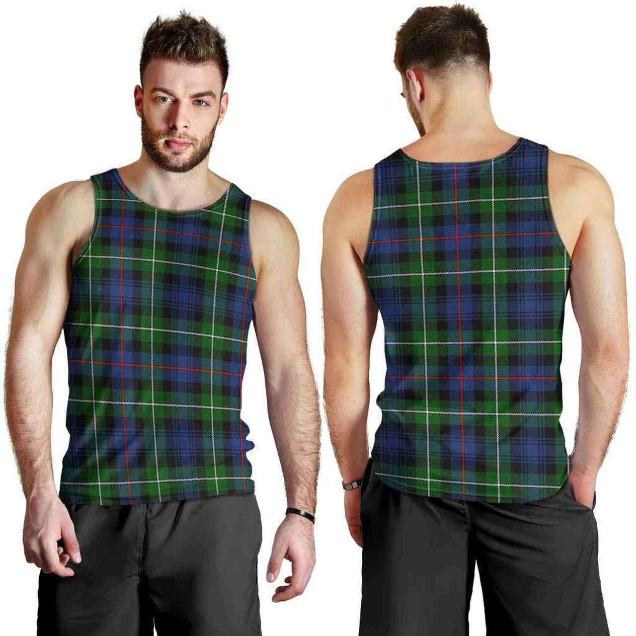 MacKenzie Modern Tartan Plaid Men Tank Top