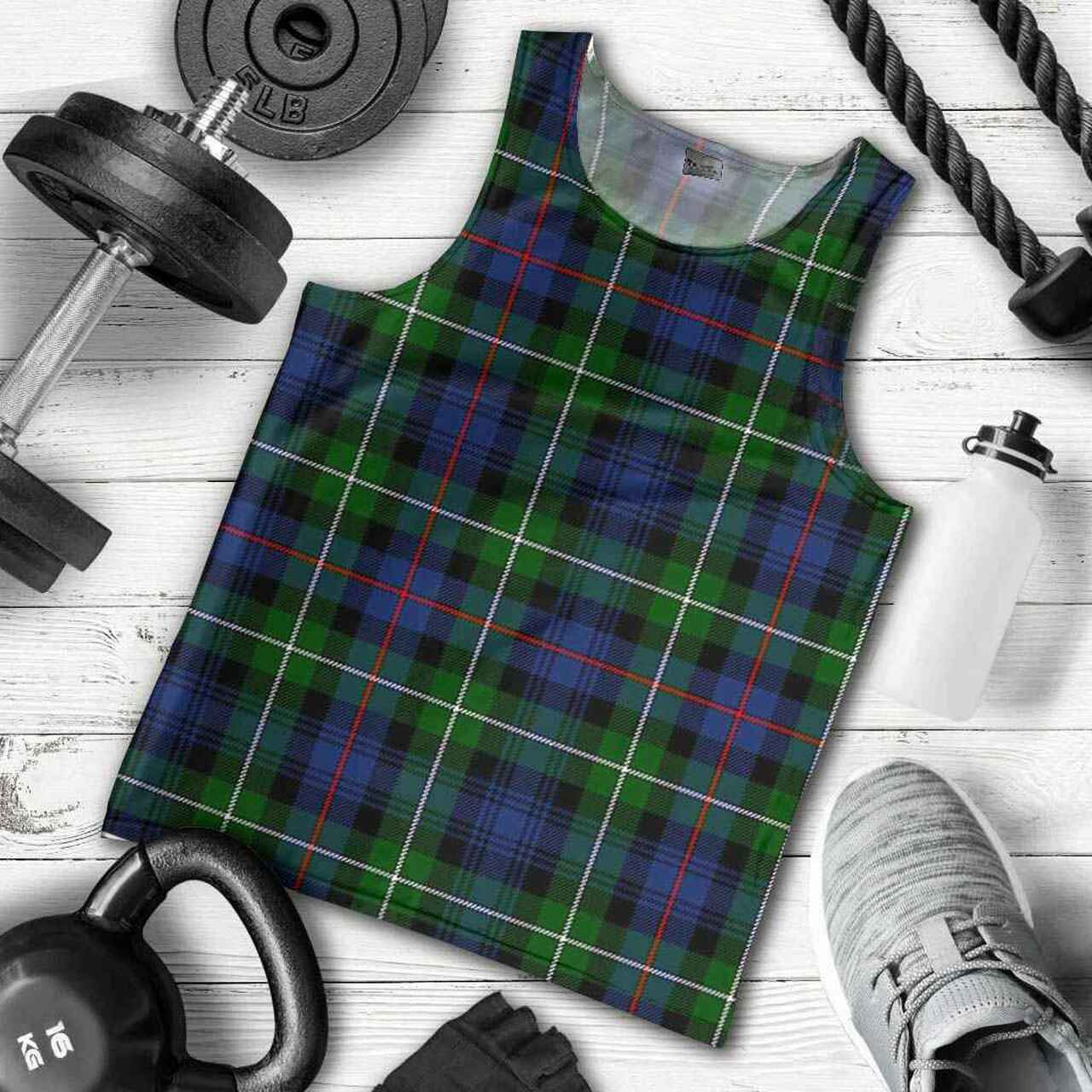 MacKenzie Modern Tartan Plaid Men Tank Top