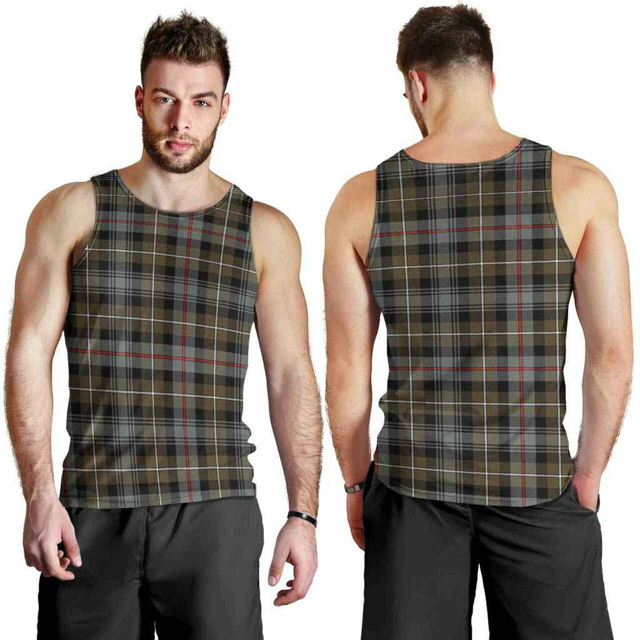 MacKenzie Weathered Tartan Plaid Men Tank Top