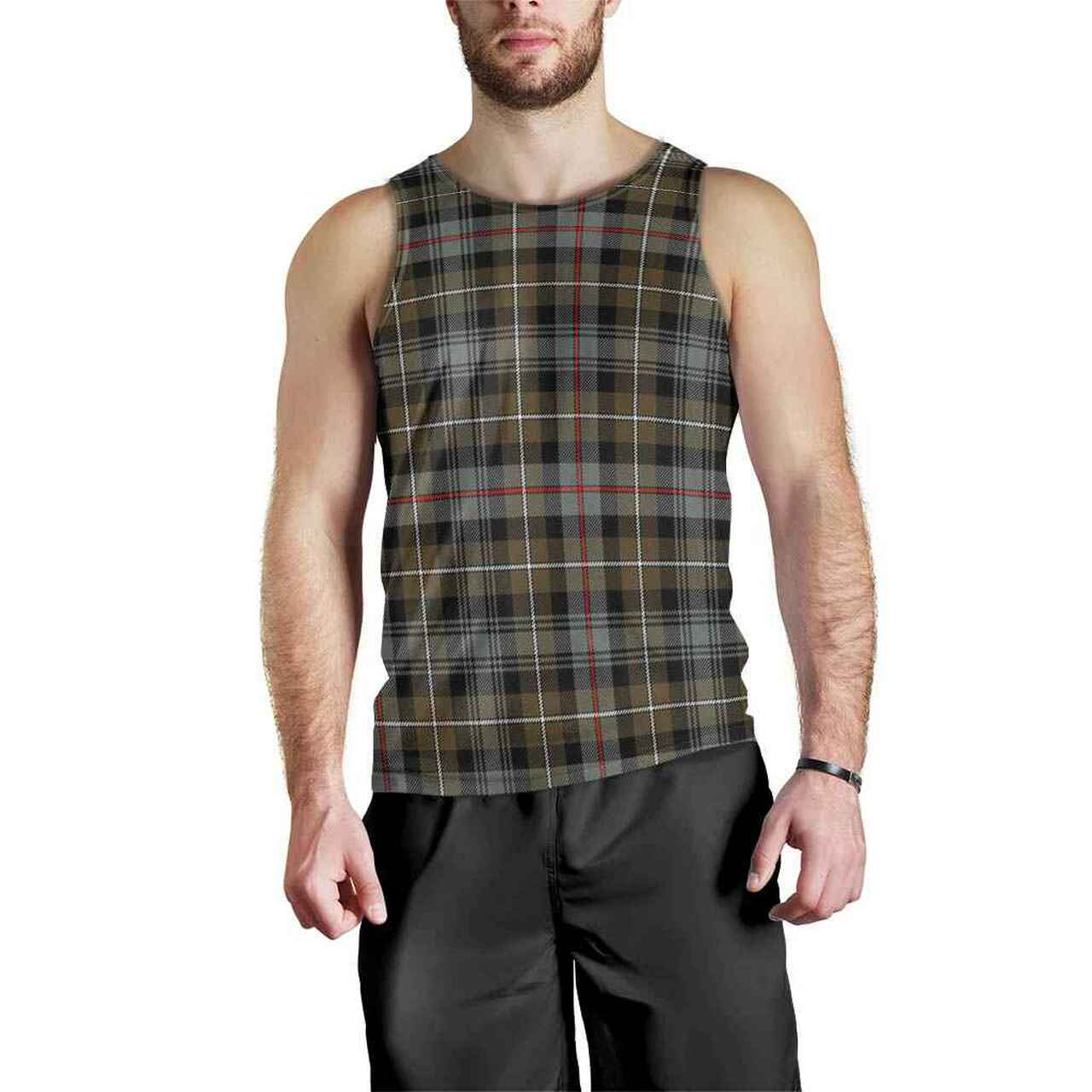 MacKenzie Weathered Tartan Plaid Men Tank Top