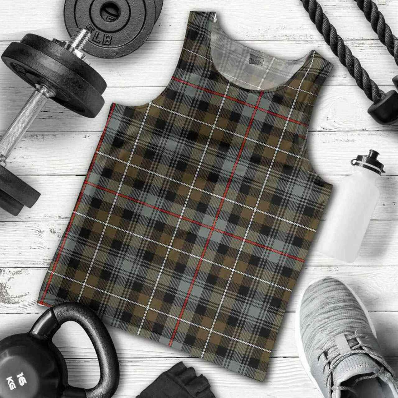 MacKenzie Weathered Tartan Plaid Men Tank Top