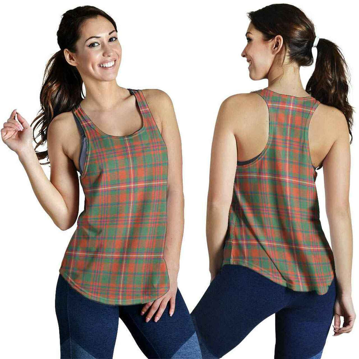 MacKinnon Ancient Tartan Plaid Women Racerback Tank