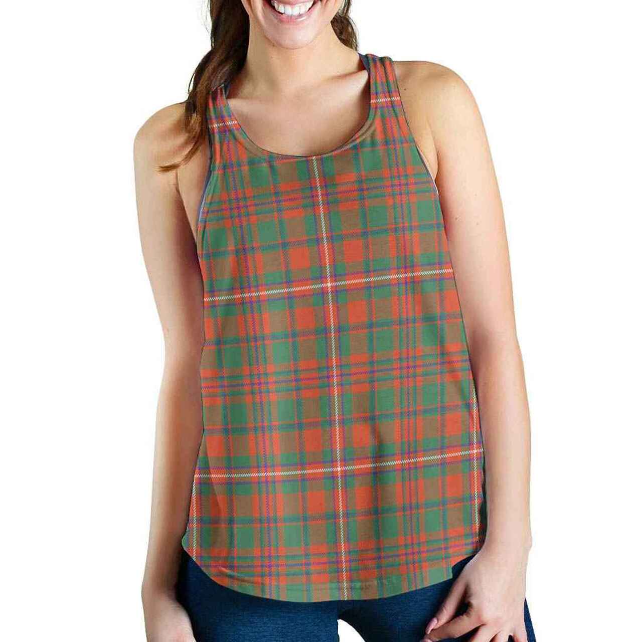 MacKinnon Ancient Tartan Plaid Women Racerback Tank