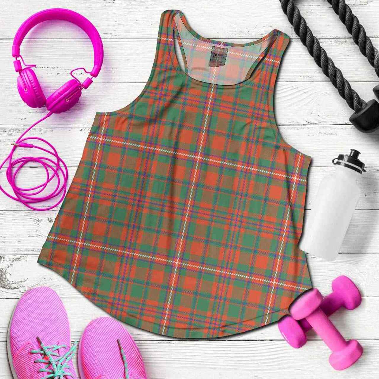 MacKinnon Ancient Tartan Plaid Women Racerback Tank