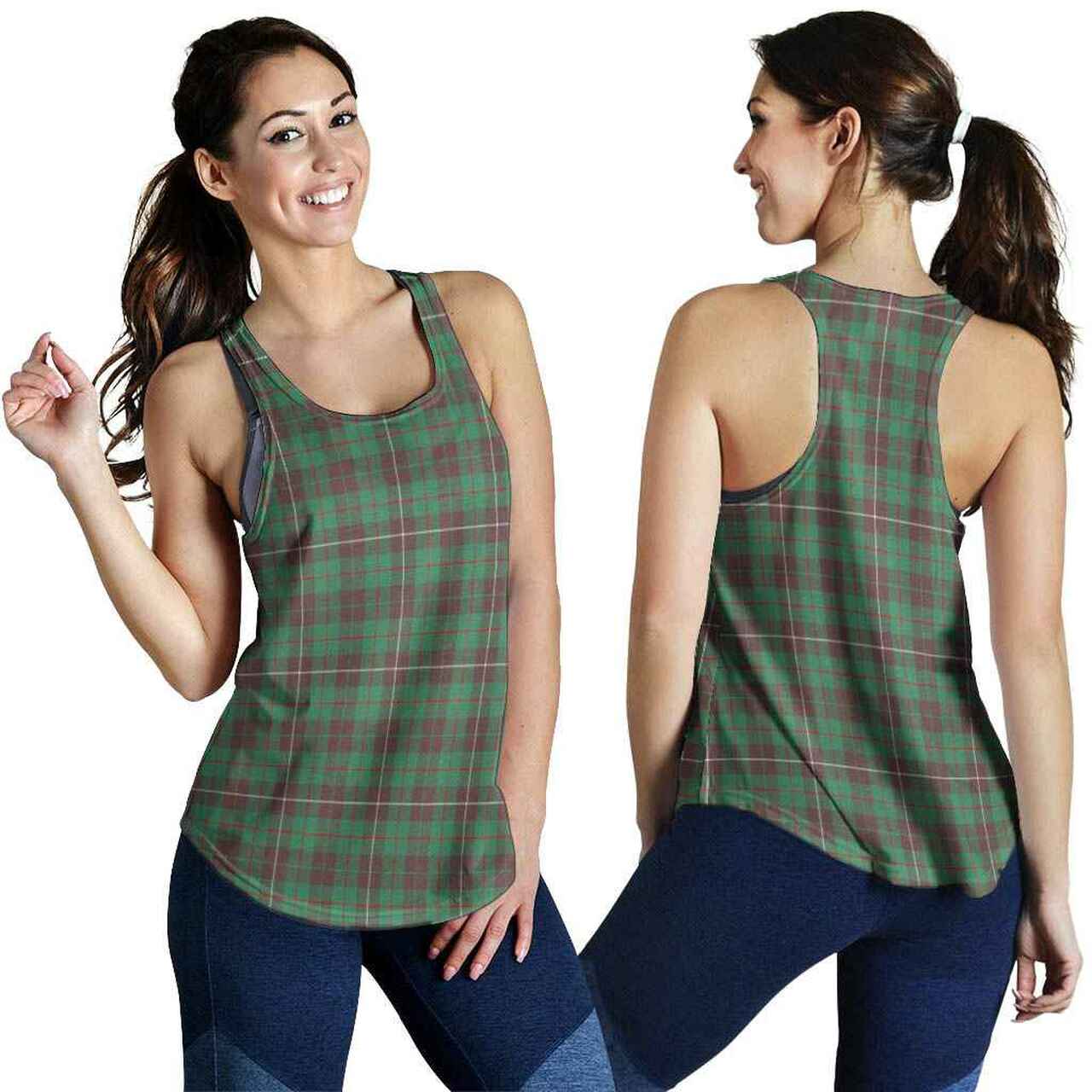 MacKinnon Hunting Ancient Tartan Plaid Women Racerback Tank