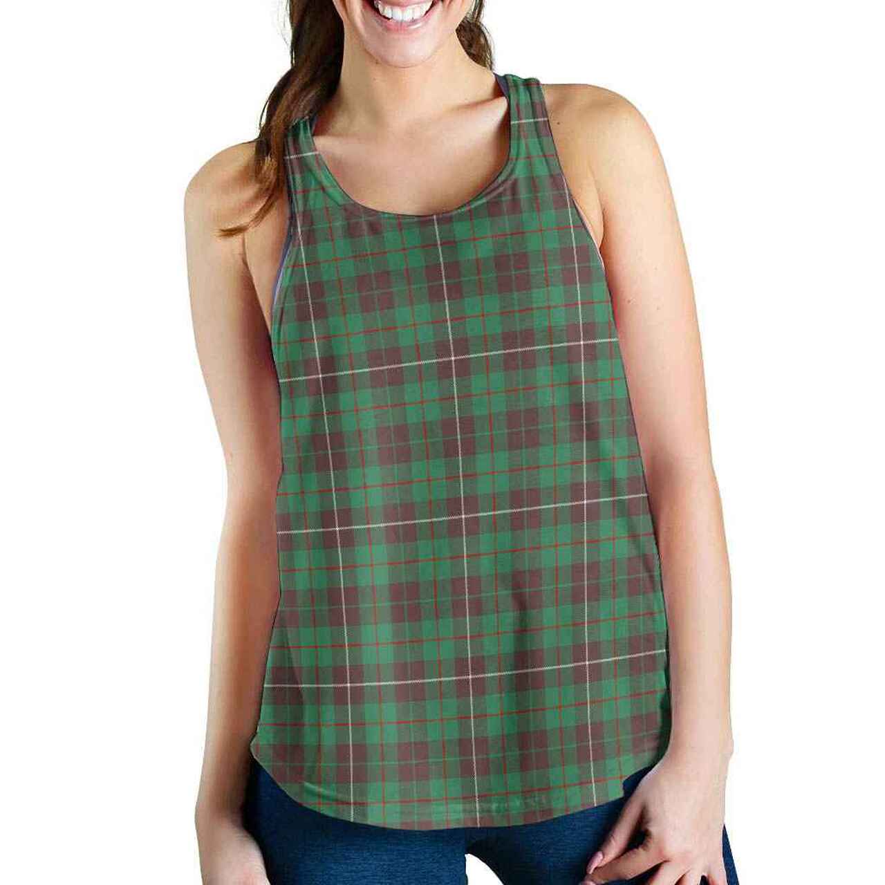 MacKinnon Hunting Ancient Tartan Plaid Women Racerback Tank