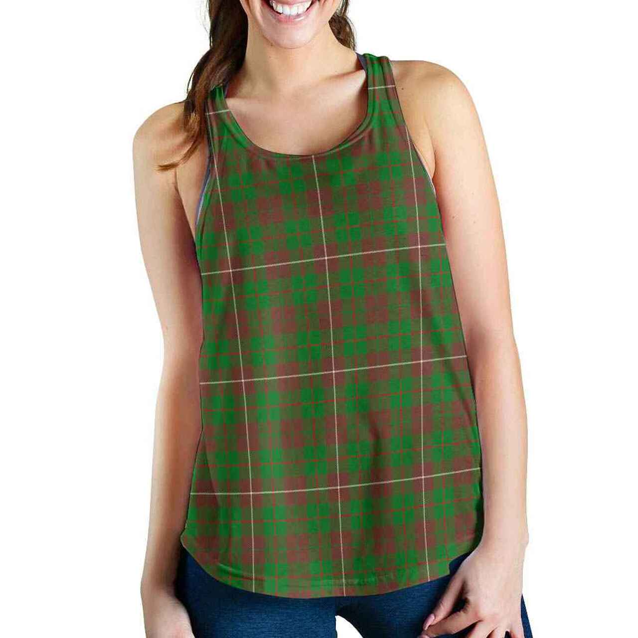 MacKinnon Hunting Modern Tartan Plaid Women Racerback Tank