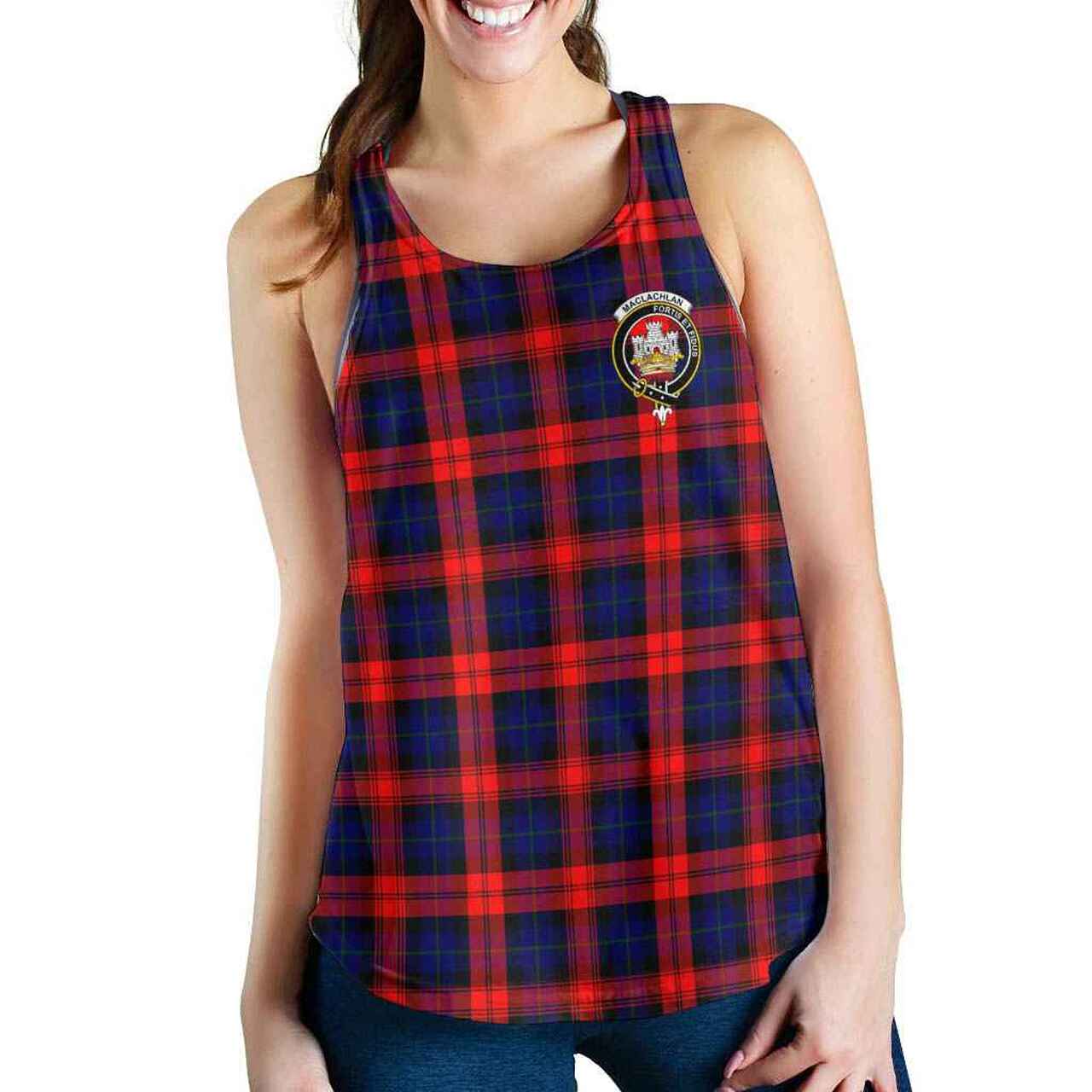 MacLachlan Tartan Crest Women Racerback Tank