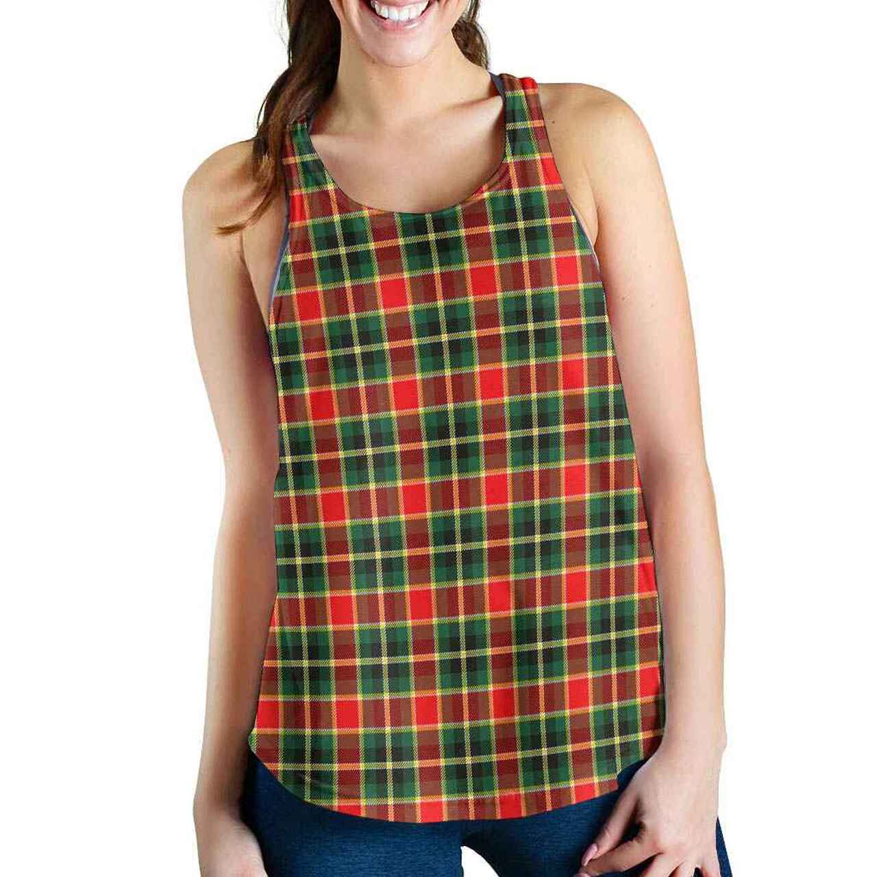 MacLachlan Hunting Modern Tartan Plaid Women Racerback Tank