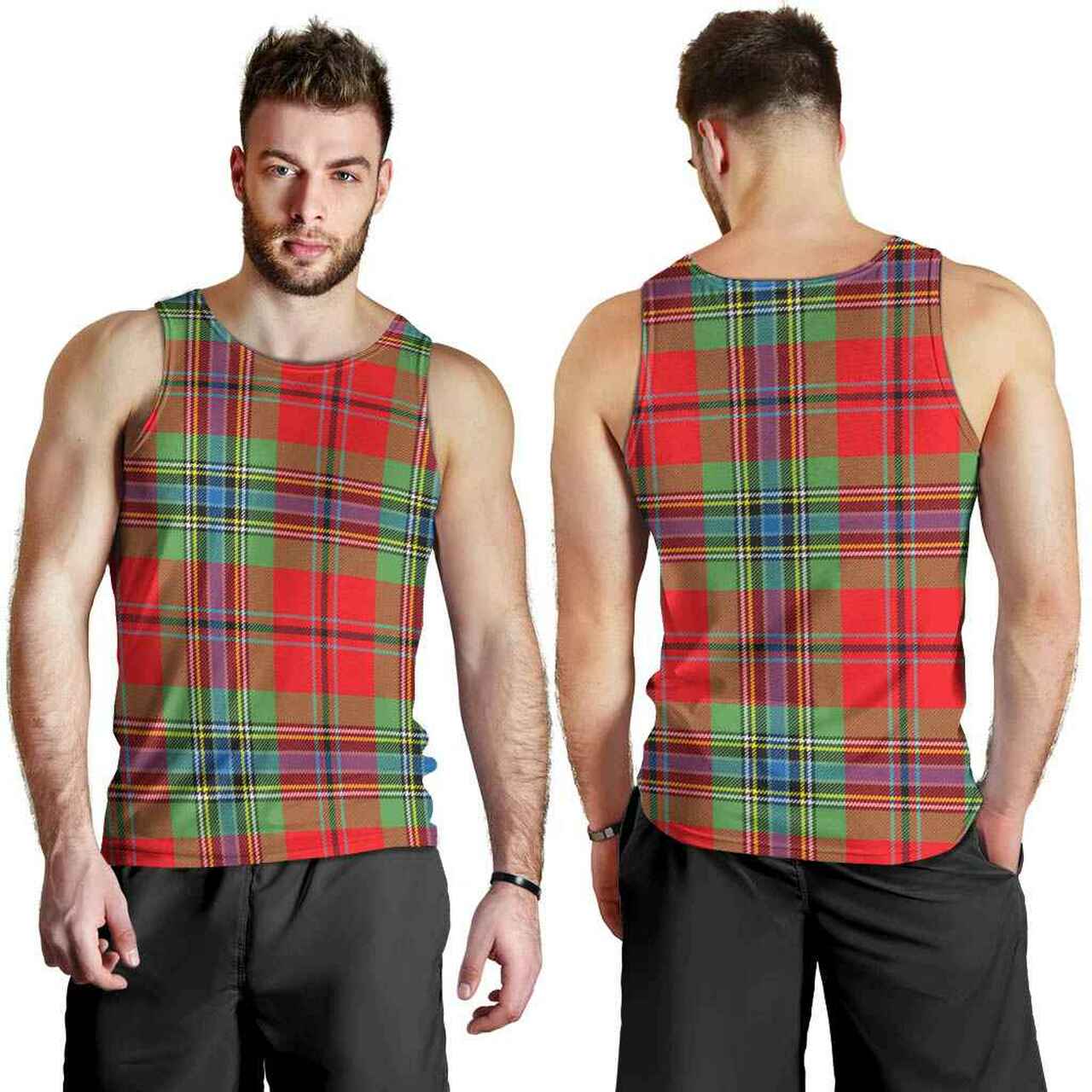 MacLean of Duart Modern Tartan Plaid Men Tank Top