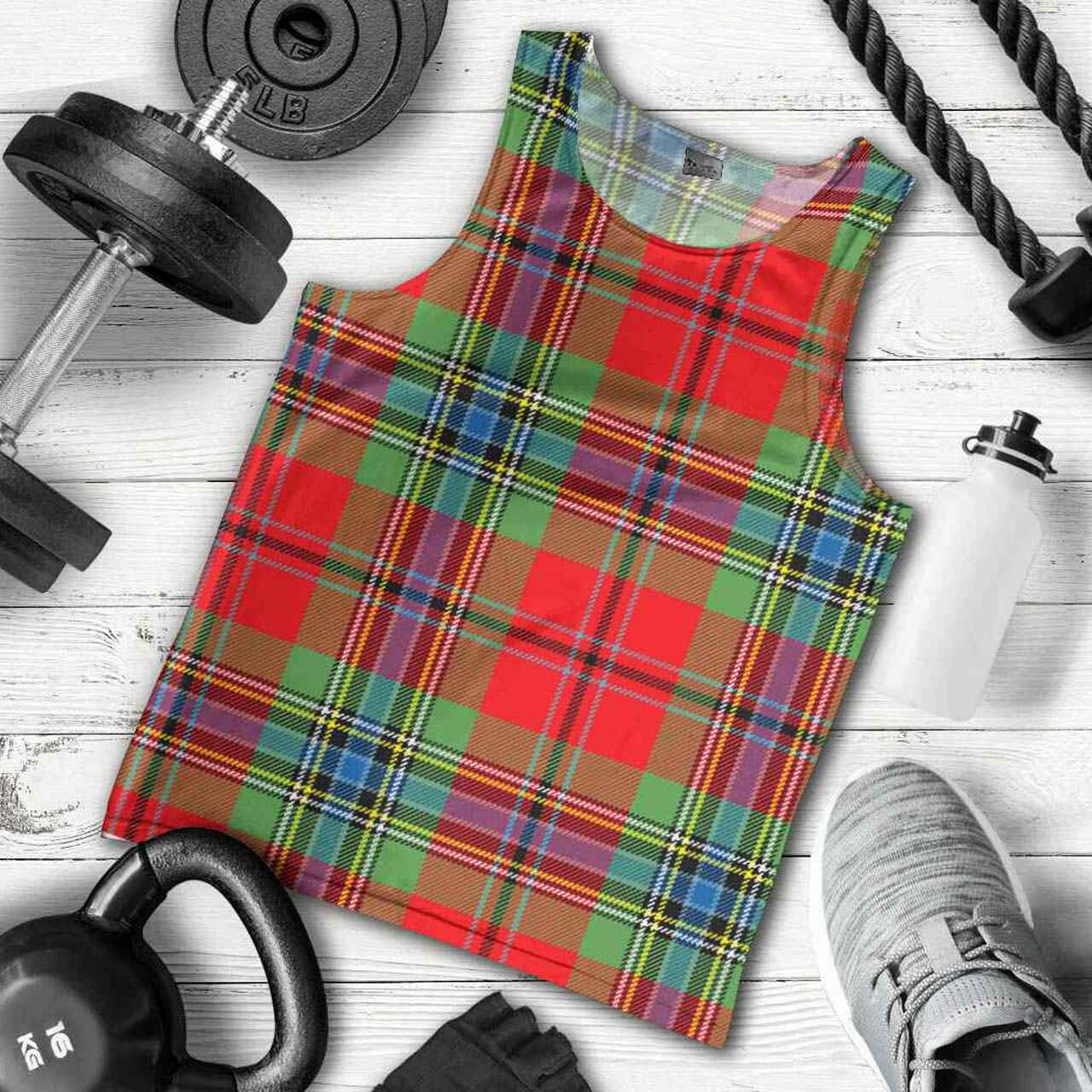 MacLean of Duart Modern Tartan Plaid Men Tank Top