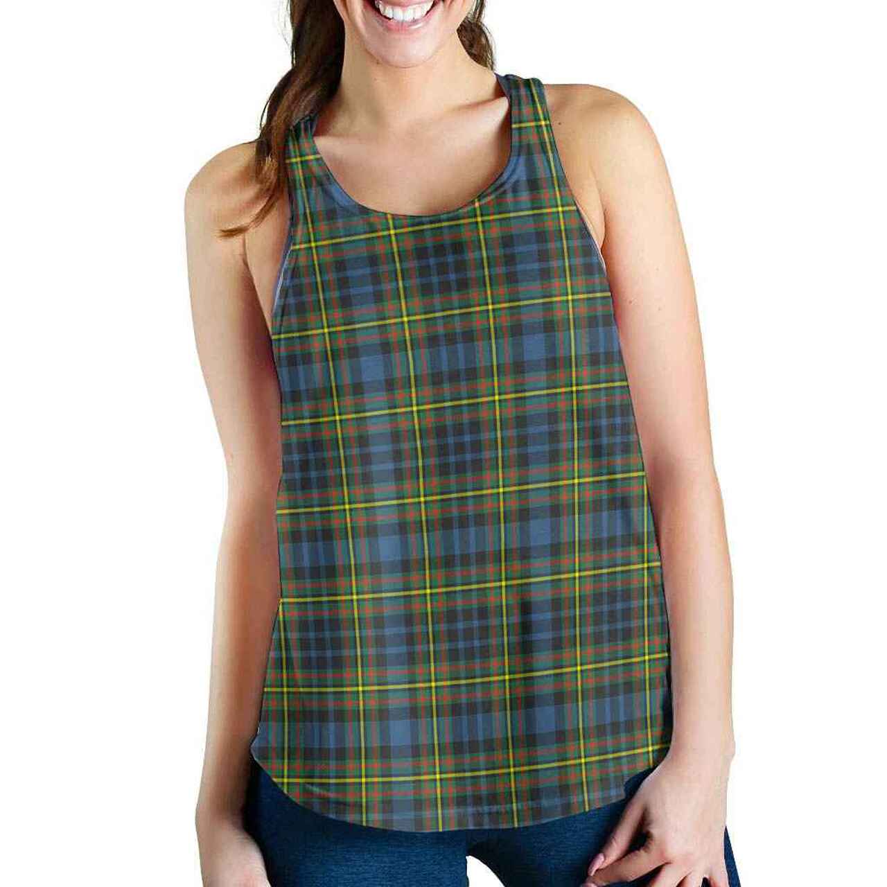 MacLellan Ancient Tartan Plaid Women Racerback Tank