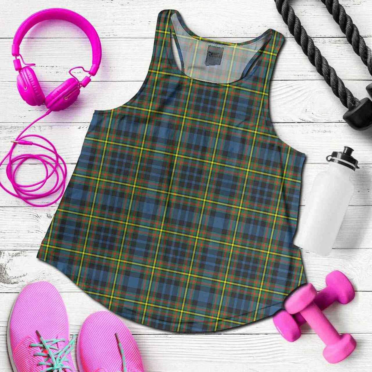 MacLellan Ancient Tartan Plaid Women Racerback Tank