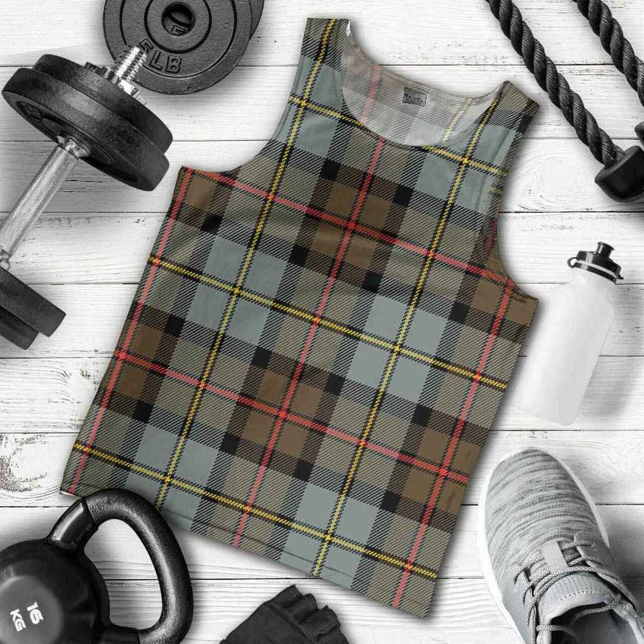 MacLeod of Harris Weathered Tartan Plaid Men Tank Top