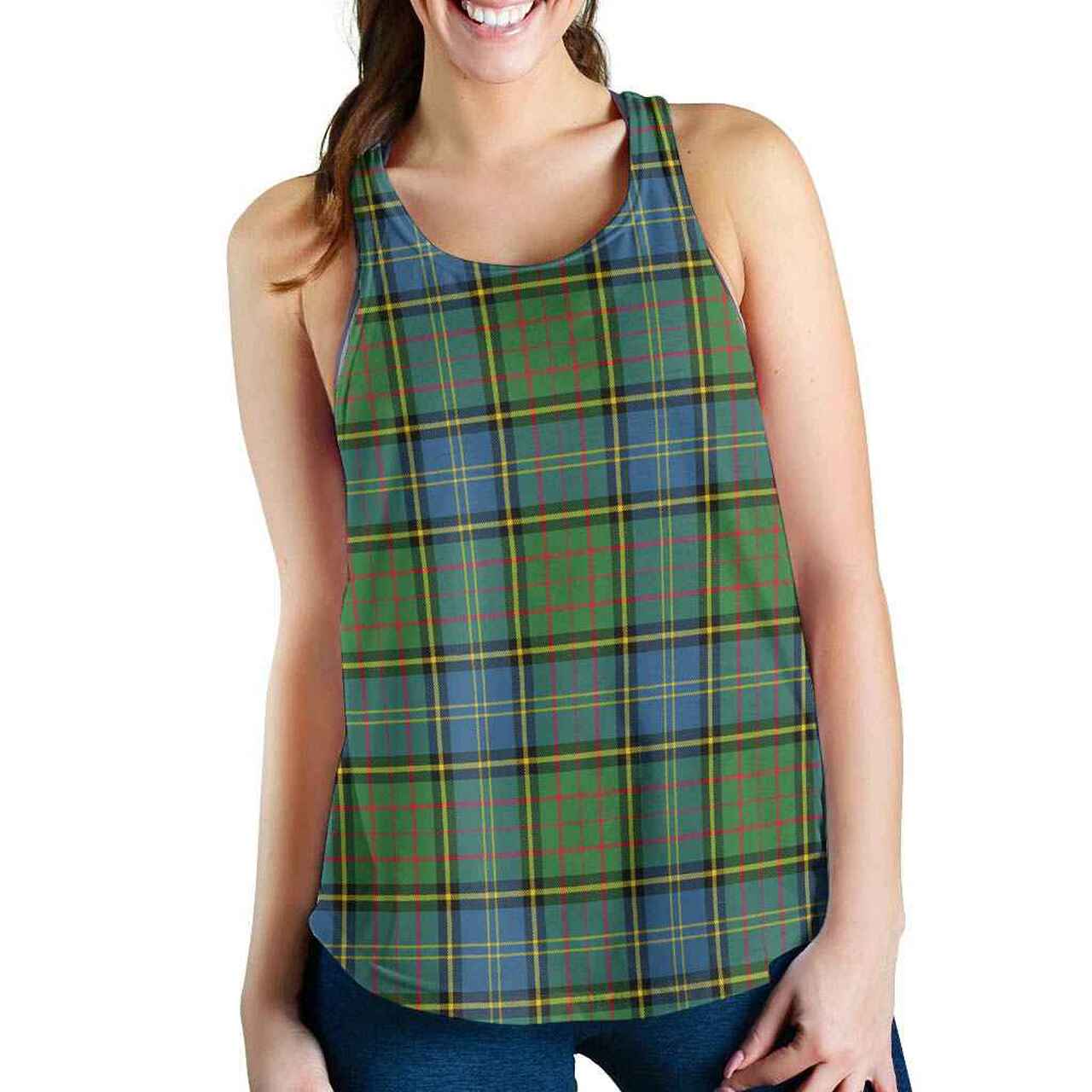 MacMillan Hunting Ancient Tartan Plaid Women Racerback Tank