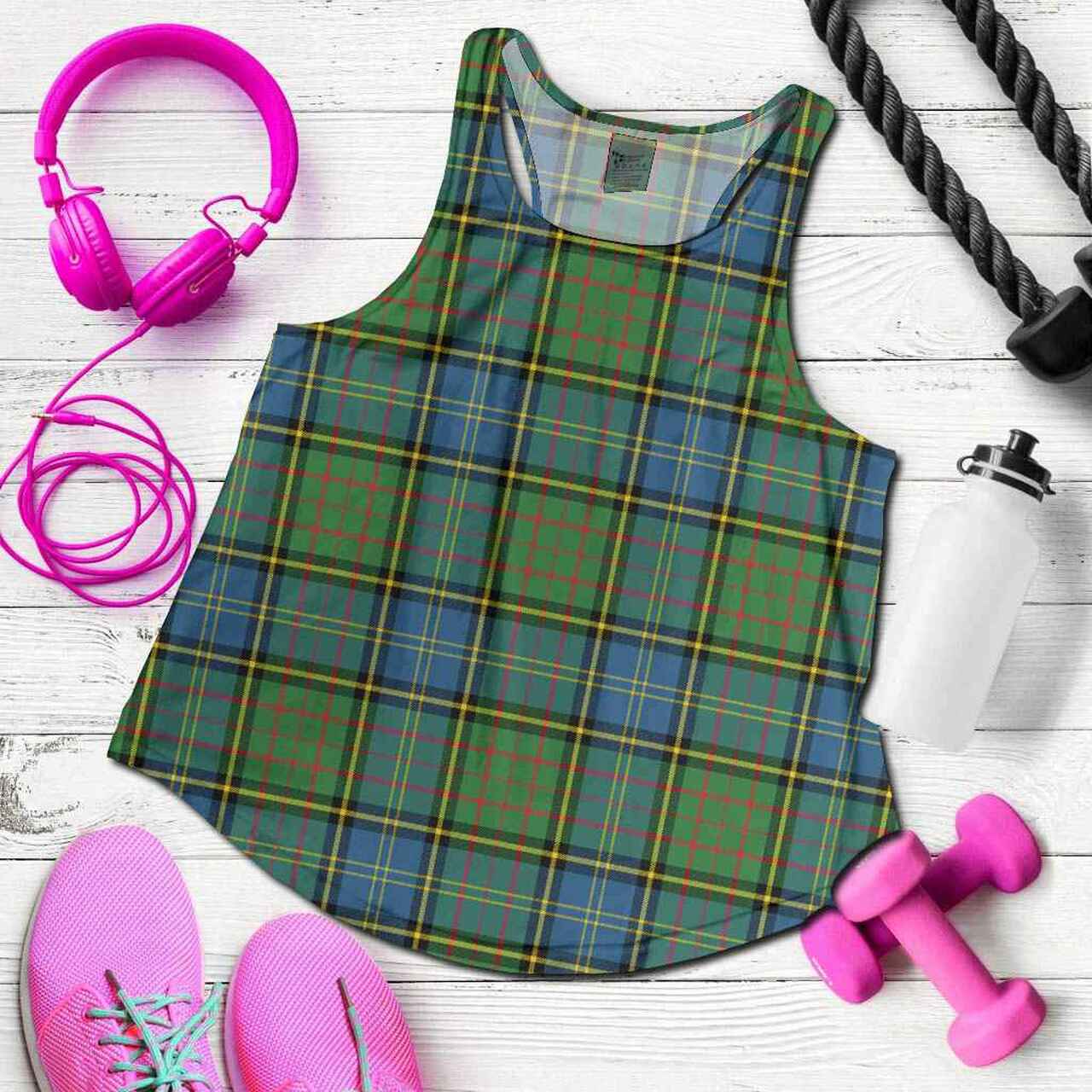 MacMillan Hunting Ancient Tartan Plaid Women Racerback Tank