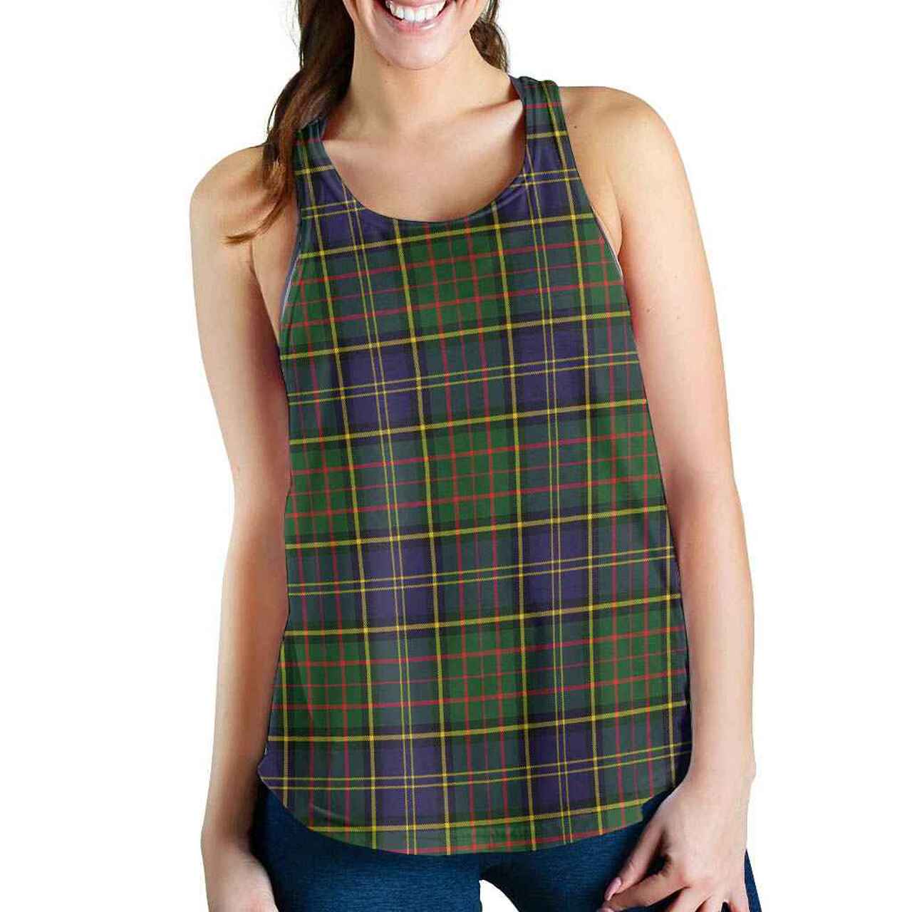 MacMillan Hunting Modern Tartan Plaid Women Racerback Tank