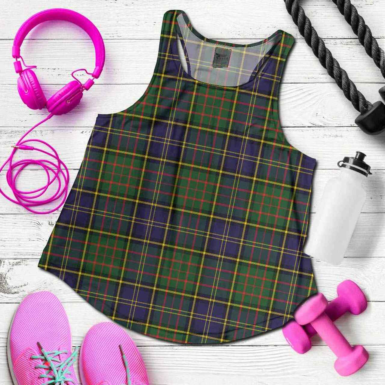 MacMillan Hunting Modern Tartan Plaid Women Racerback Tank