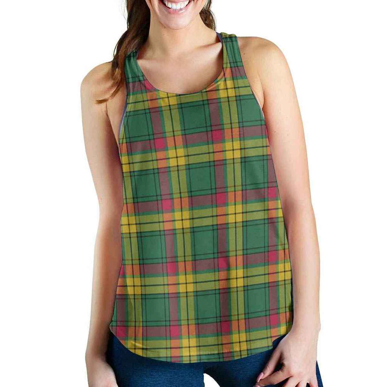 MacMillan Old Ancient Tartan Plaid Women Racerback Tank