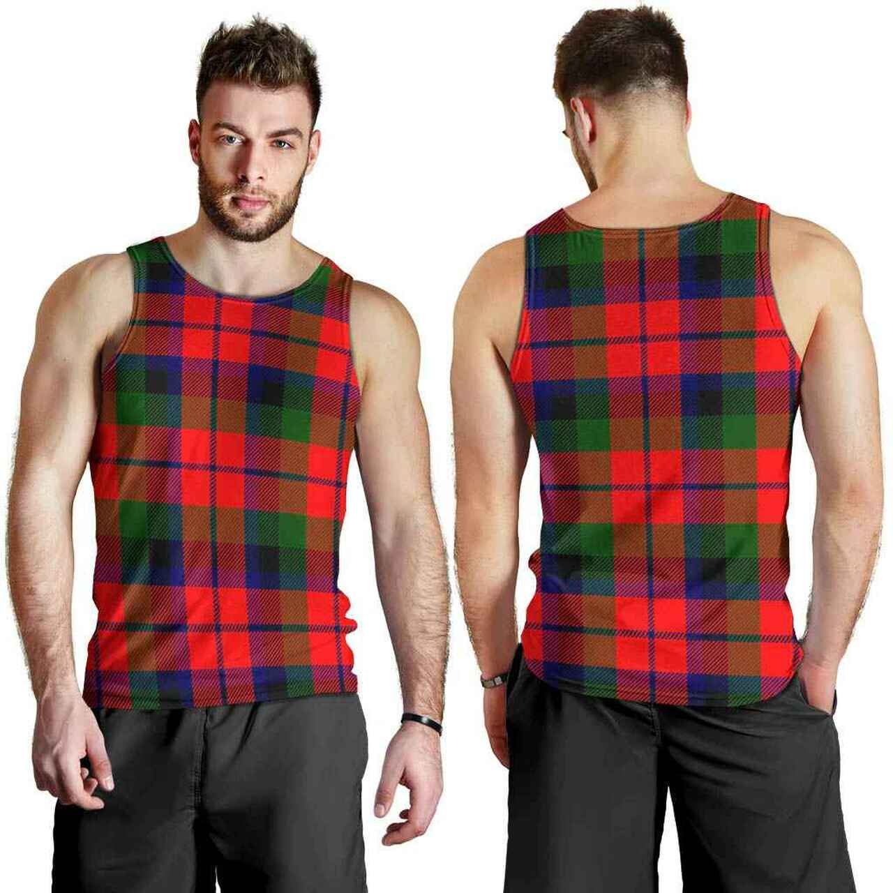 MacNaughton Modern Tartan Plaid Men Tank Top