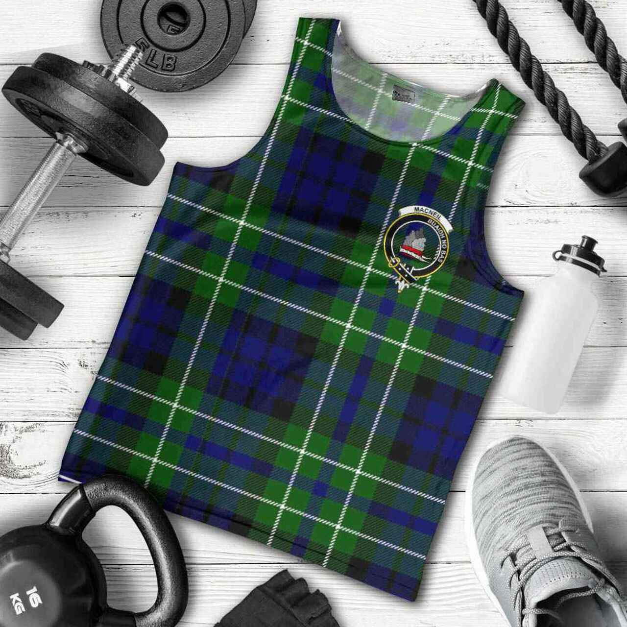 MacNeil of Colonsay Tartan Crest Men Tank Top