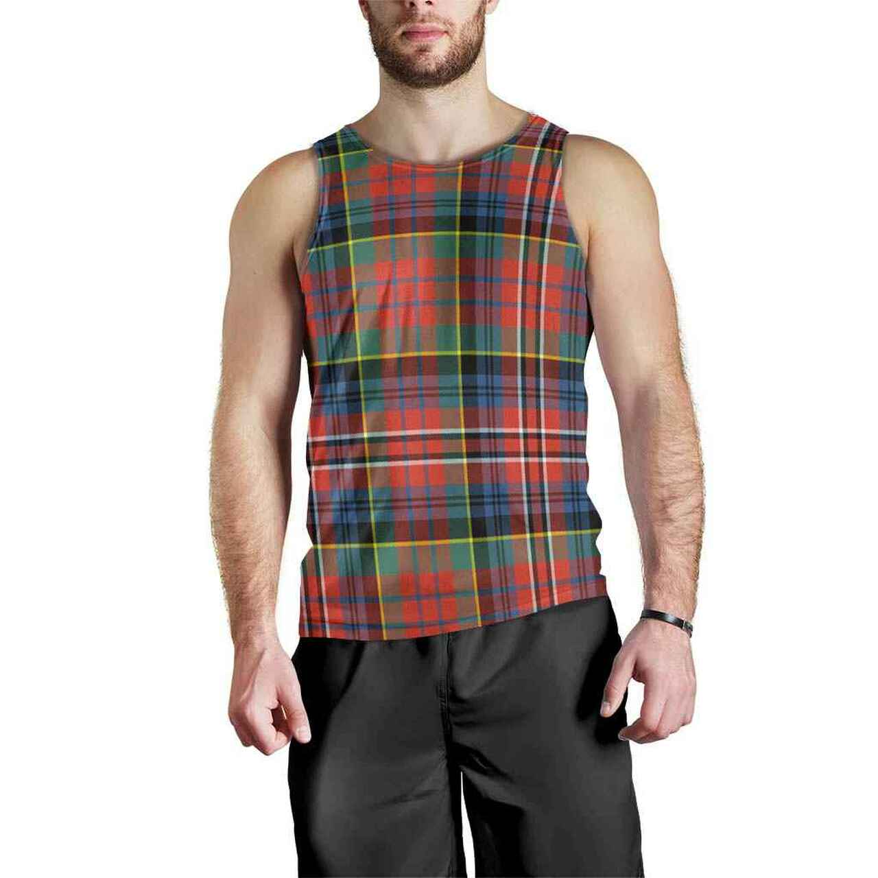 MacPherson Ancient Tartan Plaid Men Tank Top