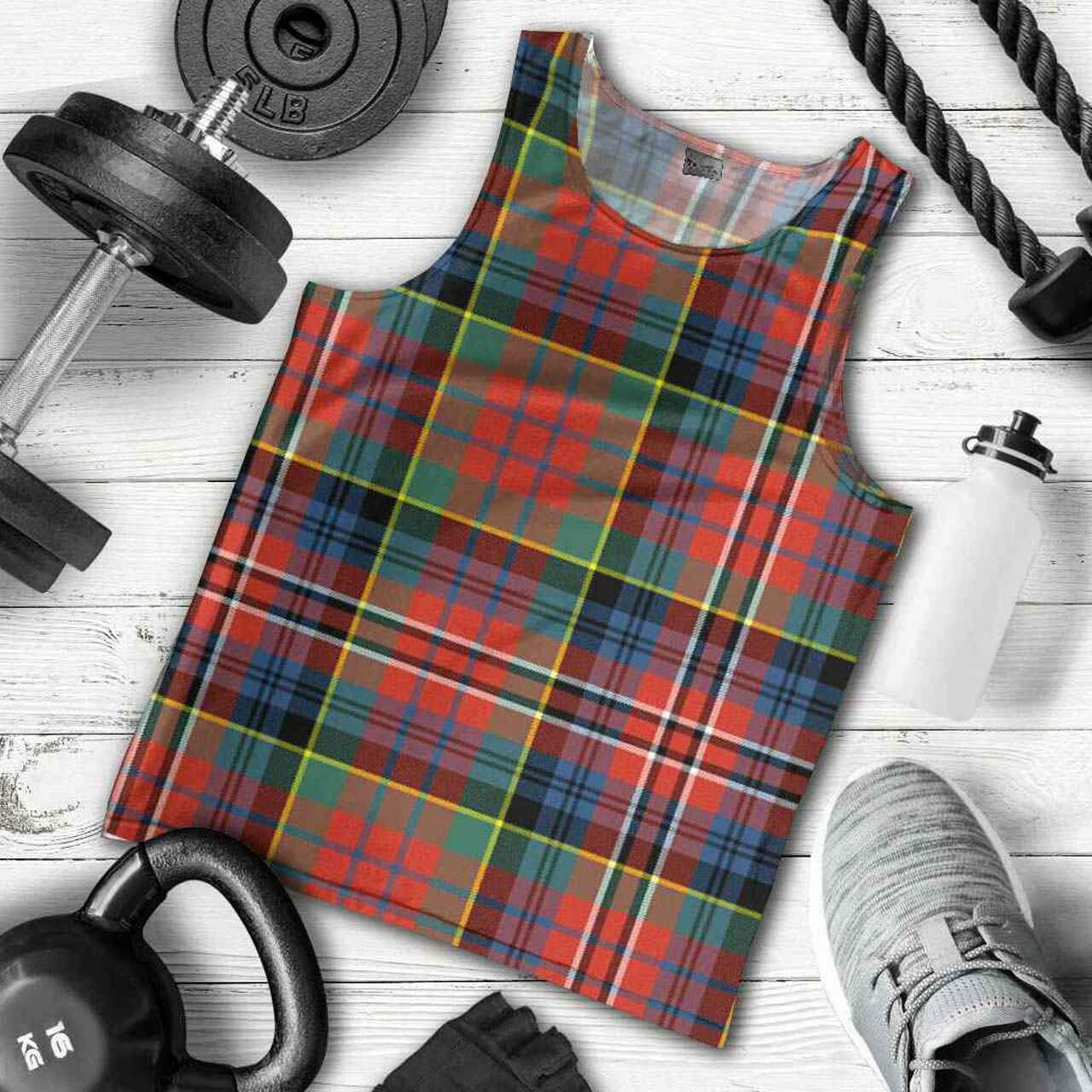 MacPherson Ancient Tartan Plaid Men Tank Top