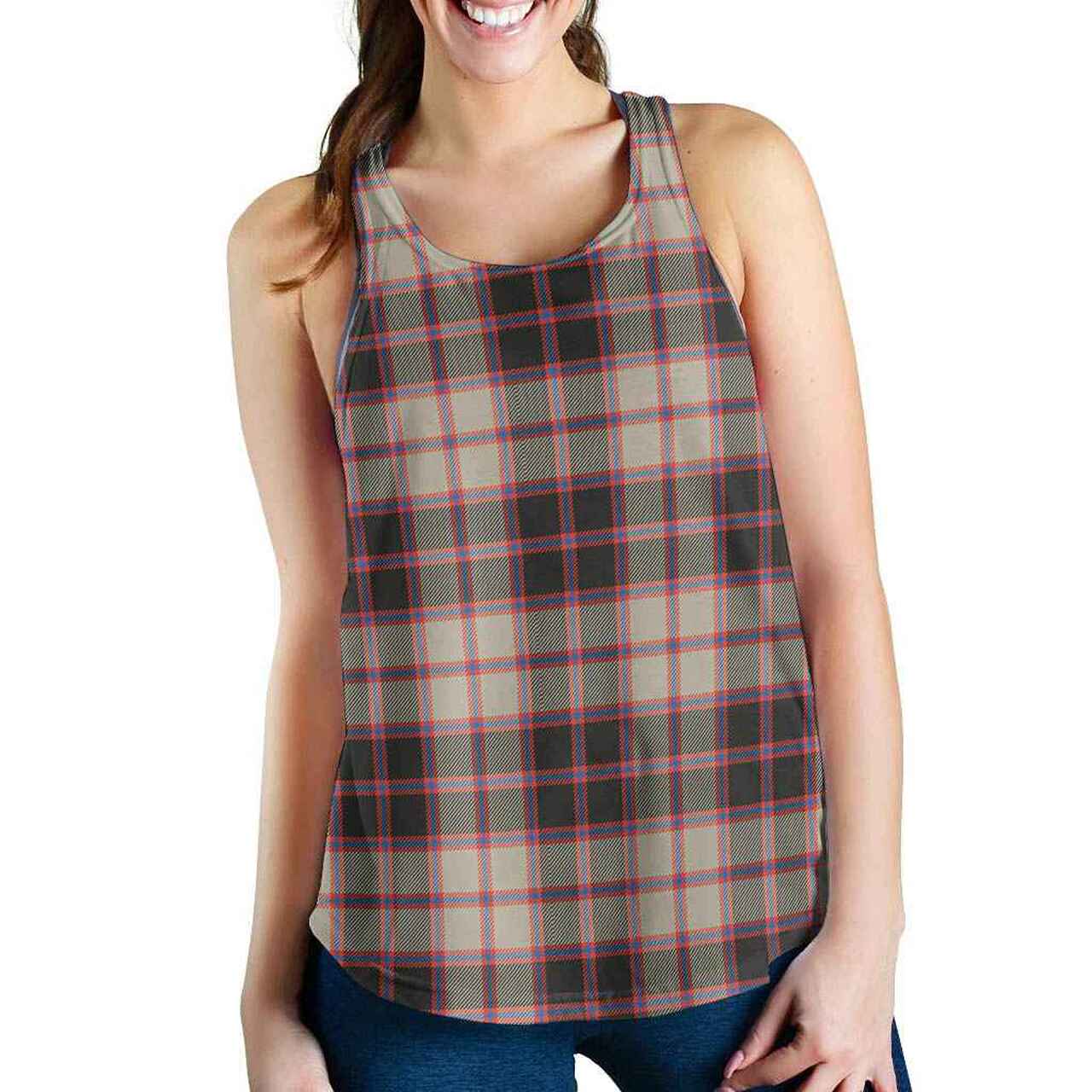 MacPherson Hunting Ancient Tartan Plaid Women Racerback Tank